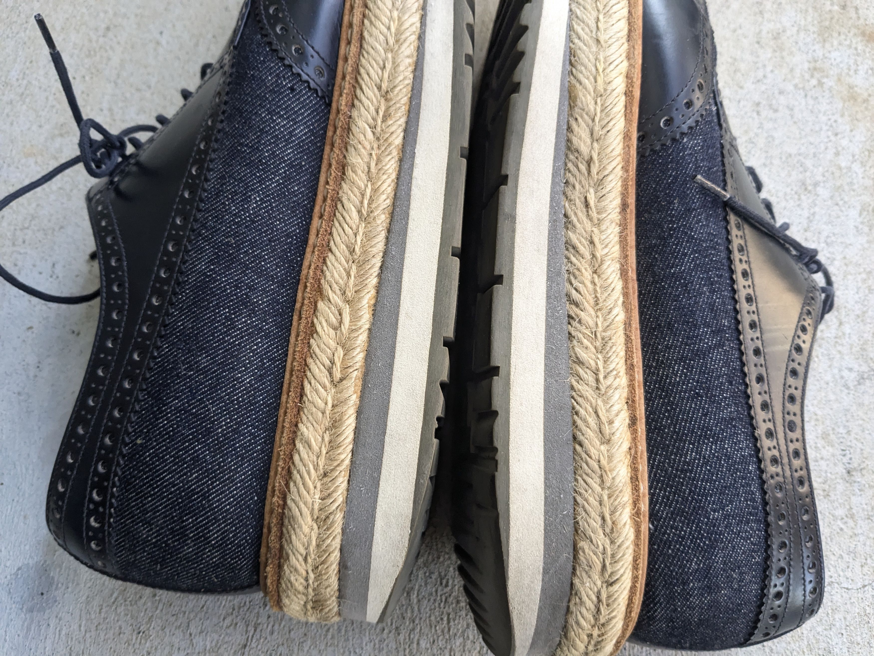 Prada Prada Brogues Wingtip Sneakers 9 Canvas Leather Platform Size US 9 / EU 42 - 9 Thumbnail