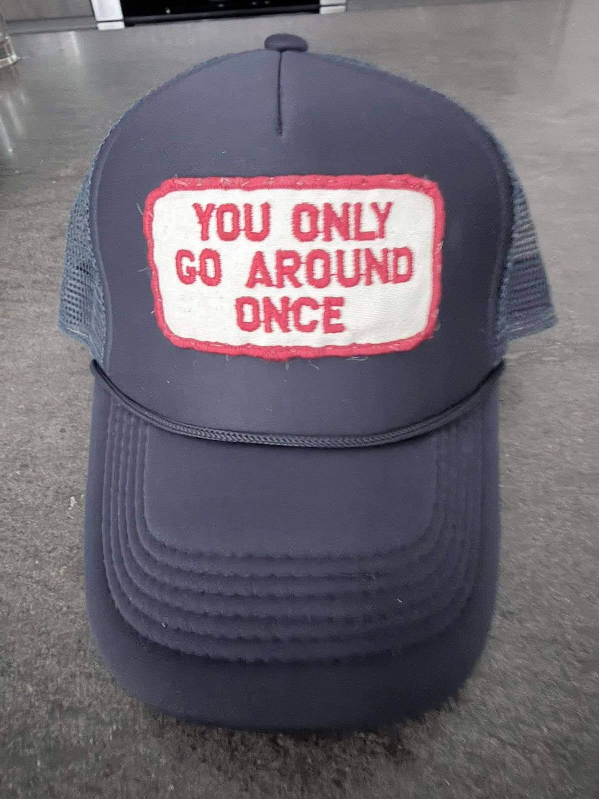Other Vintage 90’s Patch on New Navy Blue Trucker Hat Size ONE SIZE - 1 Thumbnail