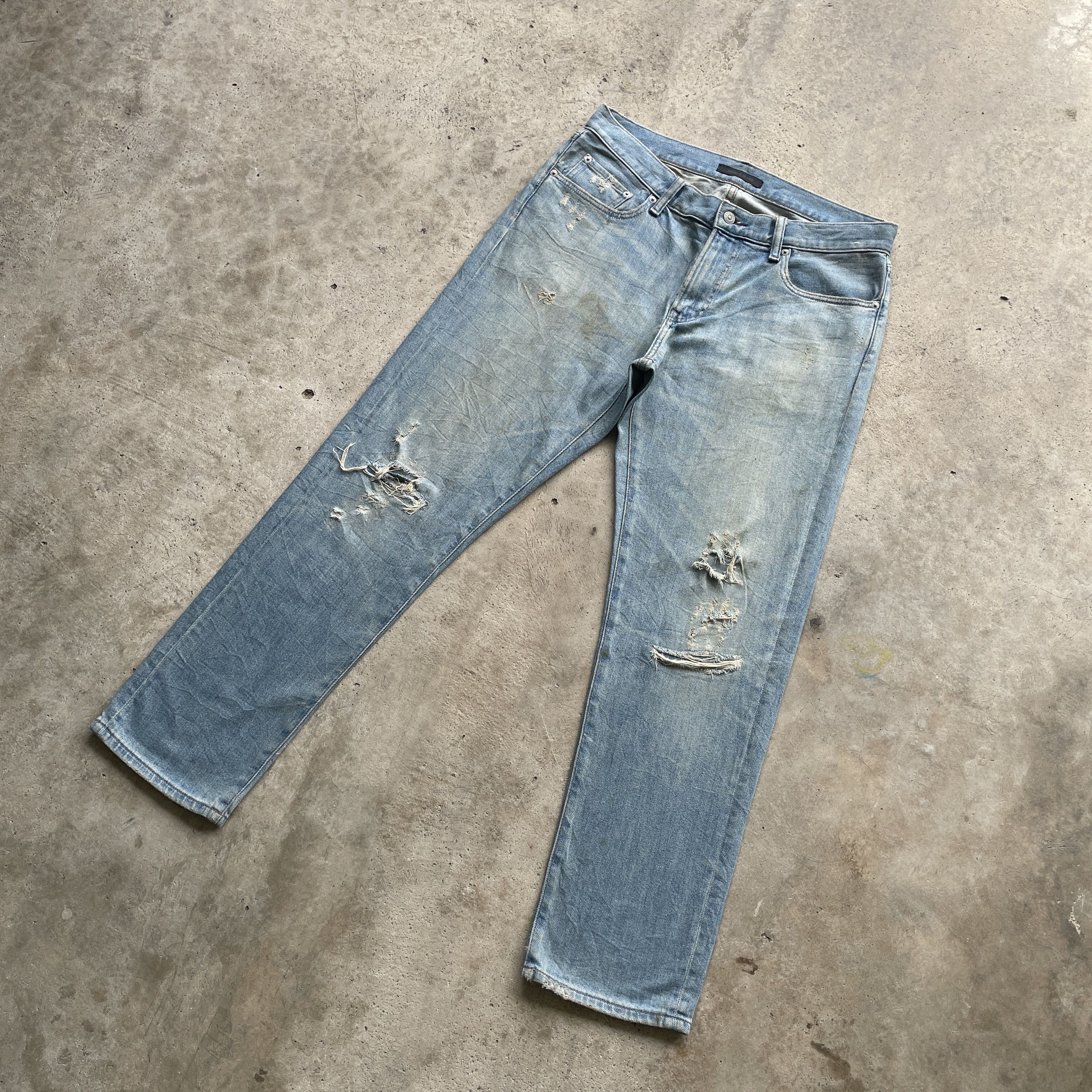 Japanese Brand VINTAGE JAPANESE JEANS DISTRESSED FADED DENIM PANTS W34 Size US 34 / EU 50 - 1 Thumbnail