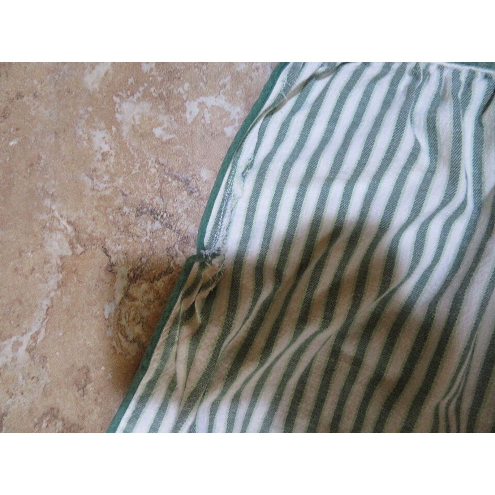 Other Kay Shannon Waitress Apron Green White Striped 1940s50s Size 28 - 7 Thumbnail