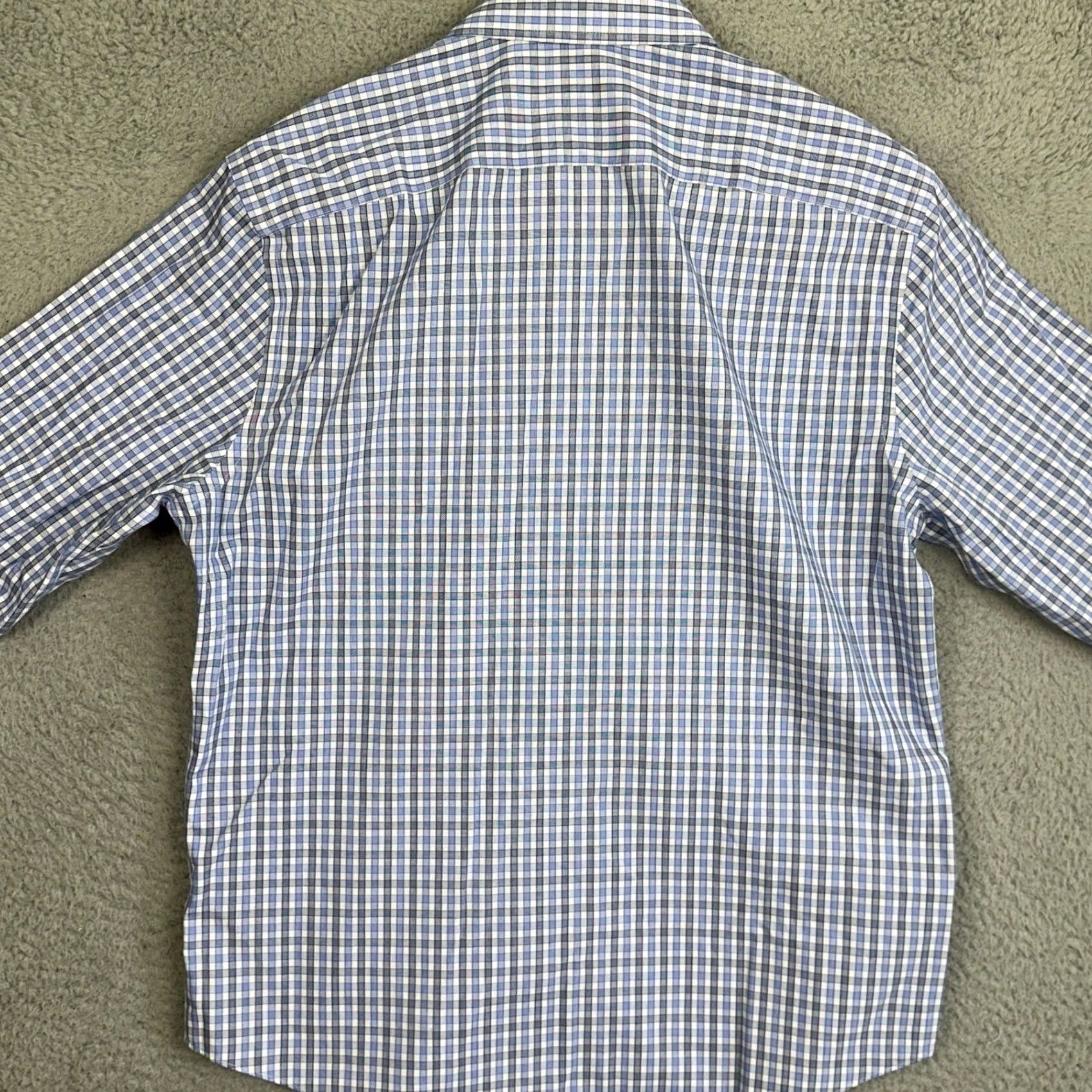 UNTUCKit UNTUCKit Shirt Mens M Blue White Regular Fit Button Up Plaid Long Sleeve Button-Up Collar Size US M / EU 48-50 / 2 - 3 Thumbnail