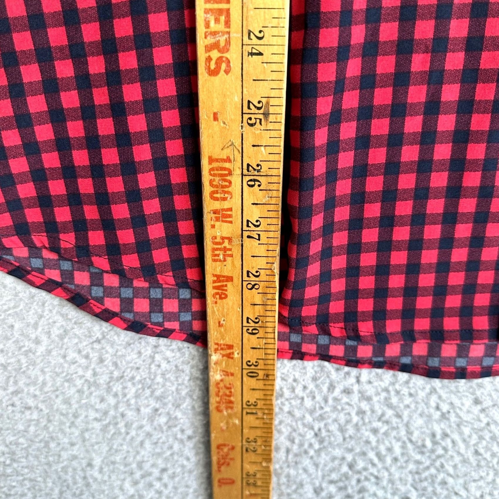Denime Denim & Flower Ricky Singh Button-Down Shirt Mens XL Red Black Gingham Check 8 Way Stretch Wrinkle-Free Moisture Wicking Button-Up Size US XL / EU 56 / 4 - 7 Thumbnail