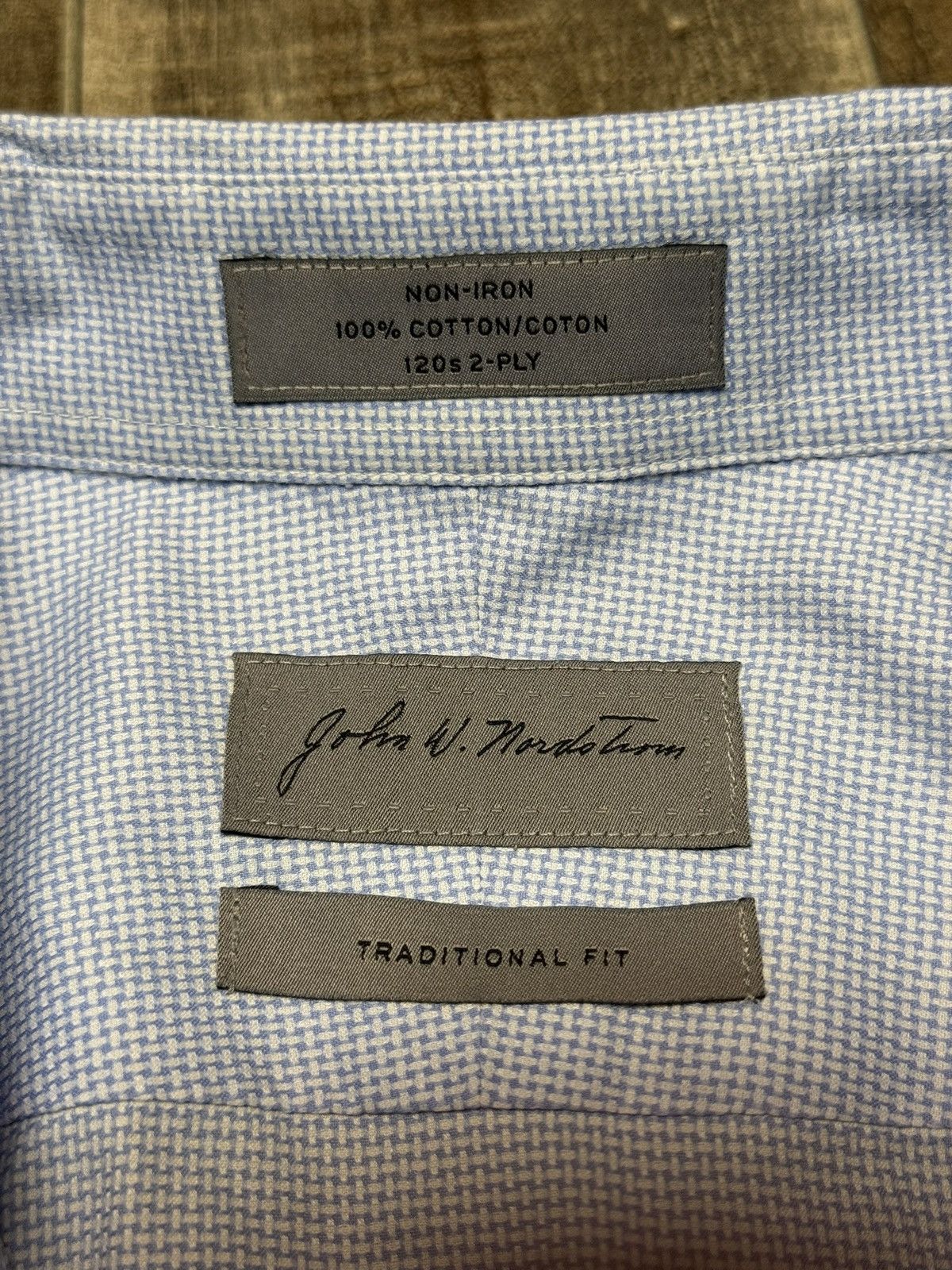Nordstrom John W. Nordstrom Non-Iron 120s 2-PLY Traditional Fit Shirt Size US L / EU 52-54 / 3 - 4 Thumbnail