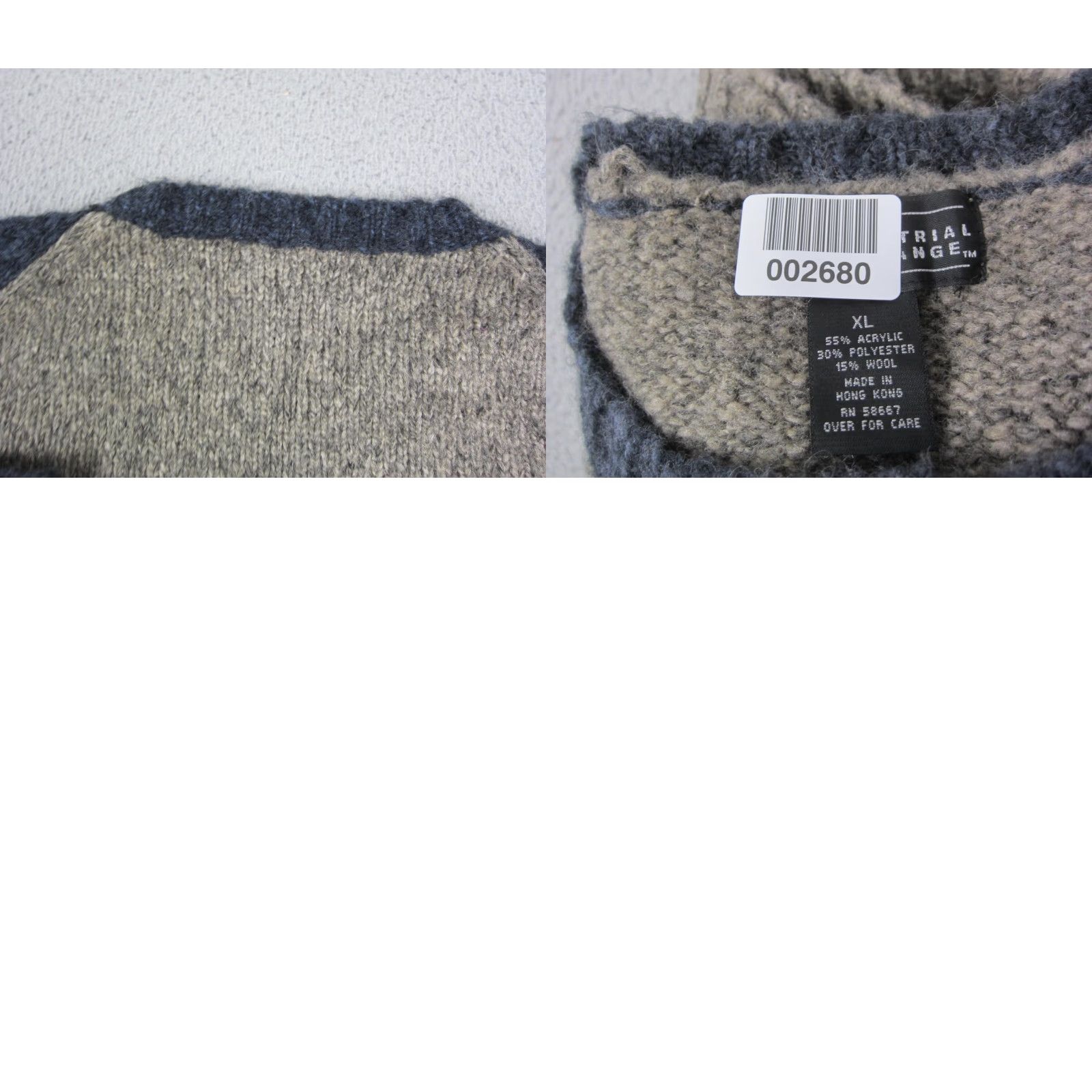 Vintage VINTAGE Industrial Exchange Sweater Mens XL Gray Blue Wool Stripe Sweatshirt Pullover Crew Neck 90s Casual Knit Knitwear Wool Blend-? Size US XL / EU 56 / 4 - 8 Thumbnail