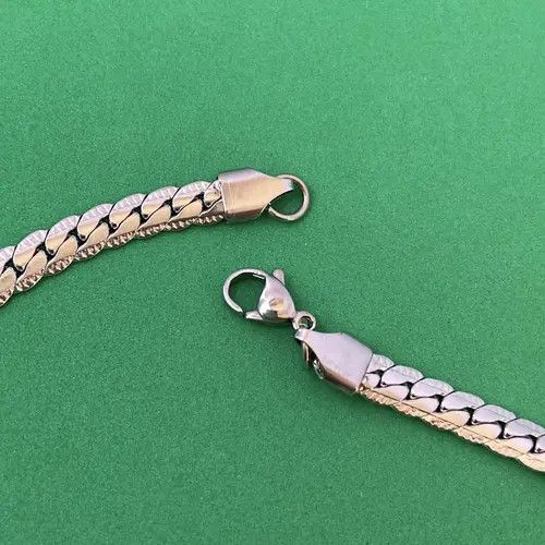 Designer × Jewelry Titanium Steel Link Chain Necklace for Men Women Size ONE SIZE - 3 Thumbnail