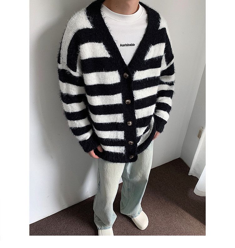 Other Striped Cardigan Knit Sweater Size US L / EU 52-54 / 3 - 4 Thumbnail