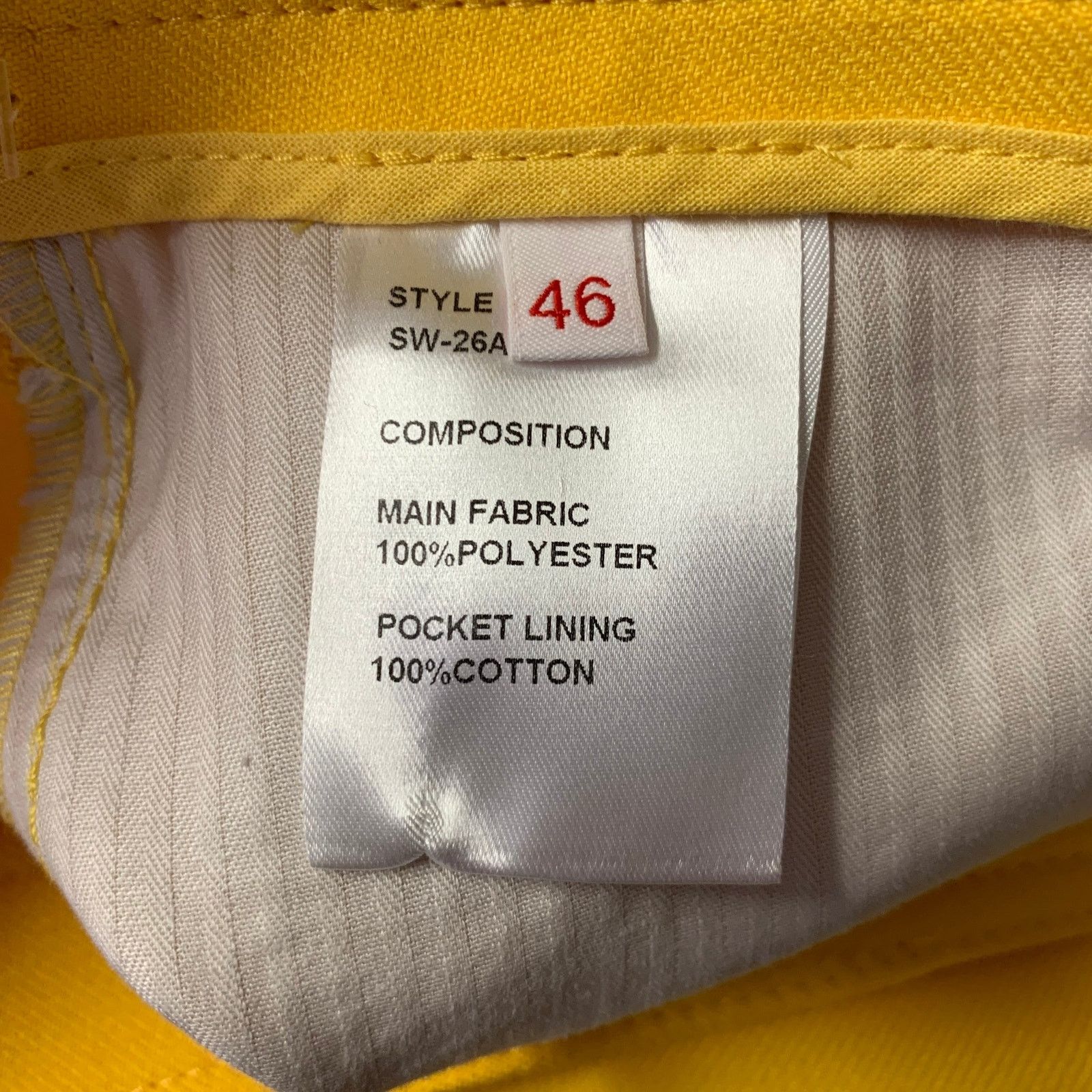 Random Identities RANDOM IDENTITIES Size 30 Yellow Polyester Casual Pants Size US 32 / EU 48 - 5 Thumbnail