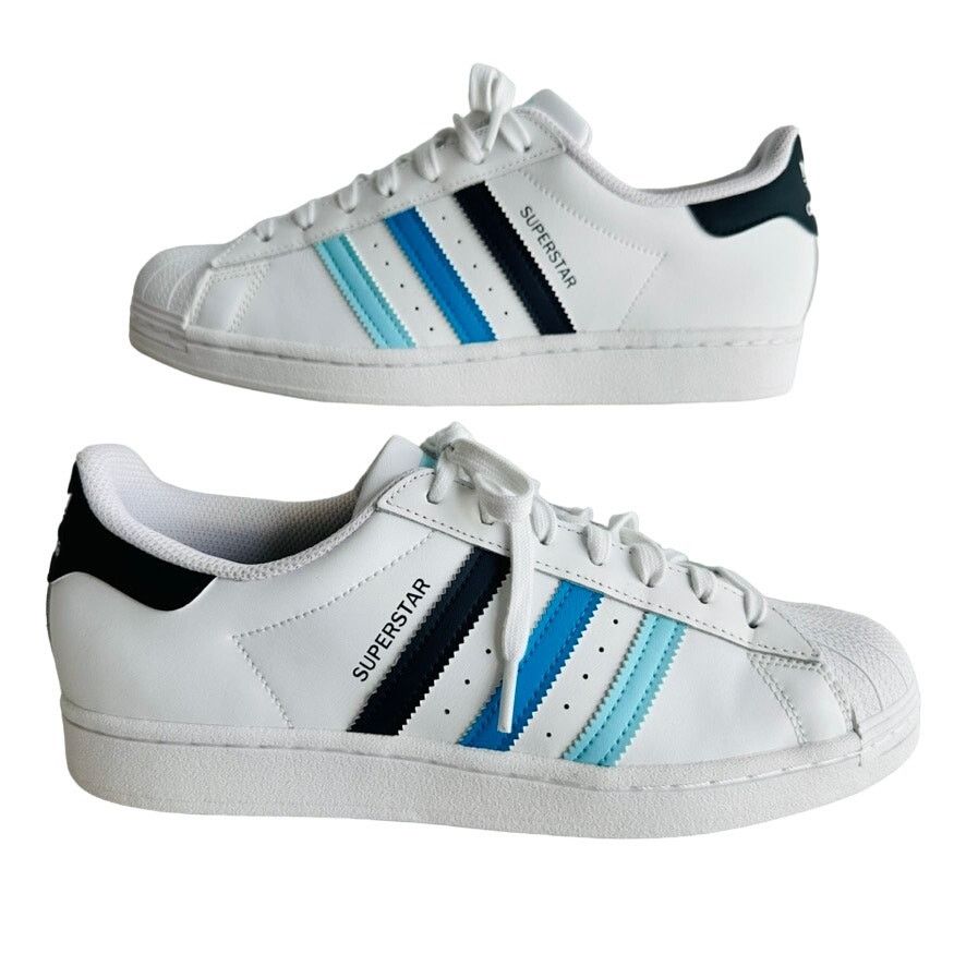 Adidas Adidas Superstar White Ombre Blue Stripe Men's Size 8.5 NEW Size US 8.5 / EU 41-42 - 1 Thumbnail