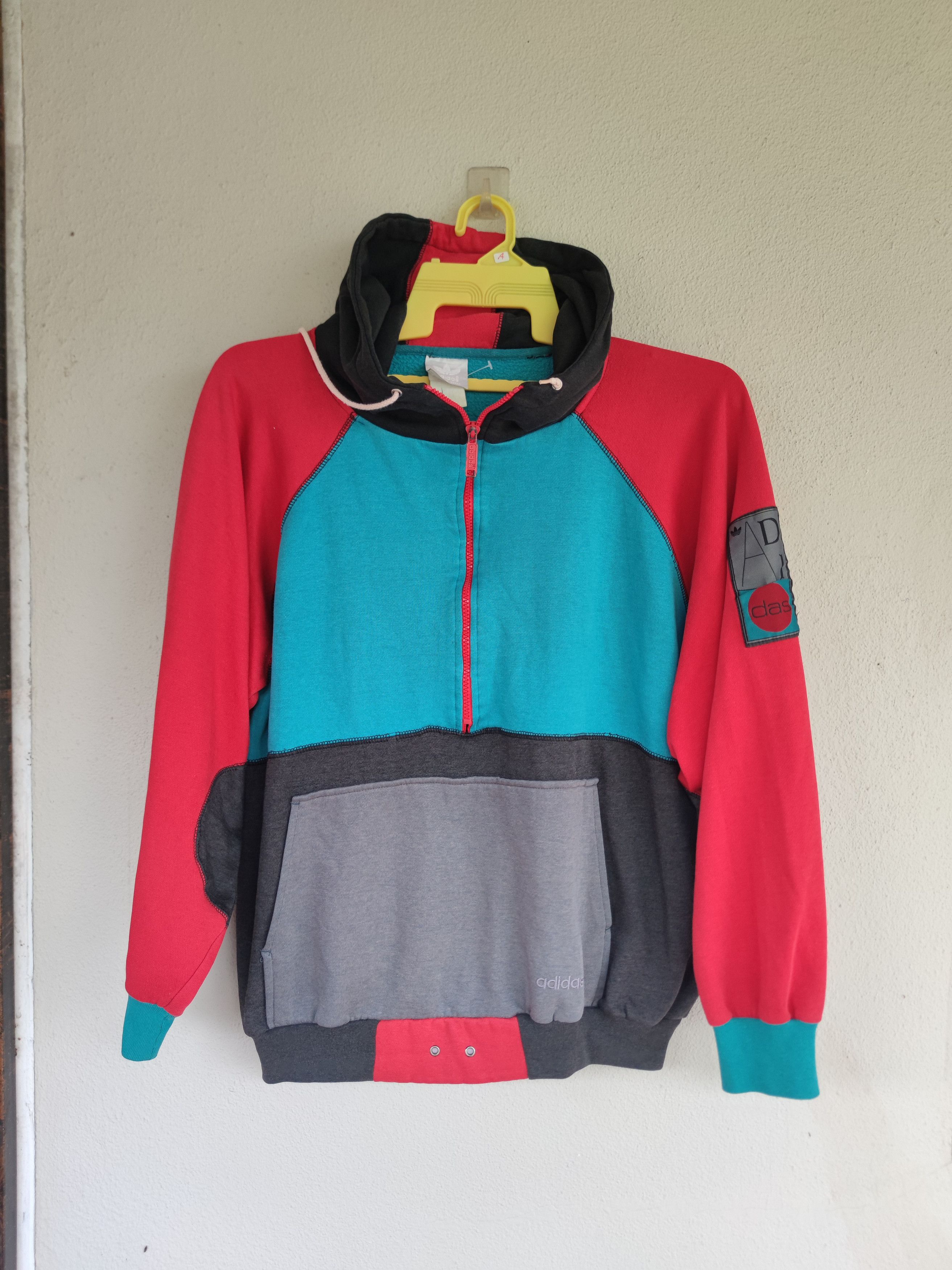 Adidas Rare Vintage Half Zipper Adidas Hoodie Size US L / EU 52-54 / 3 - 1 Thumbnail