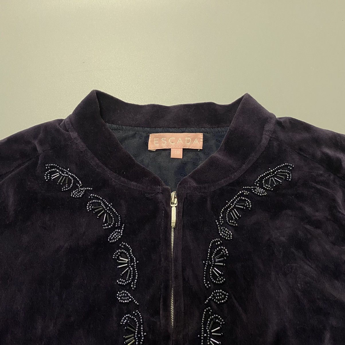 Escada Escada Women’s S Velour Velvet Boomber Jacket Size S / US 4 / IT 40 - 4 Thumbnail