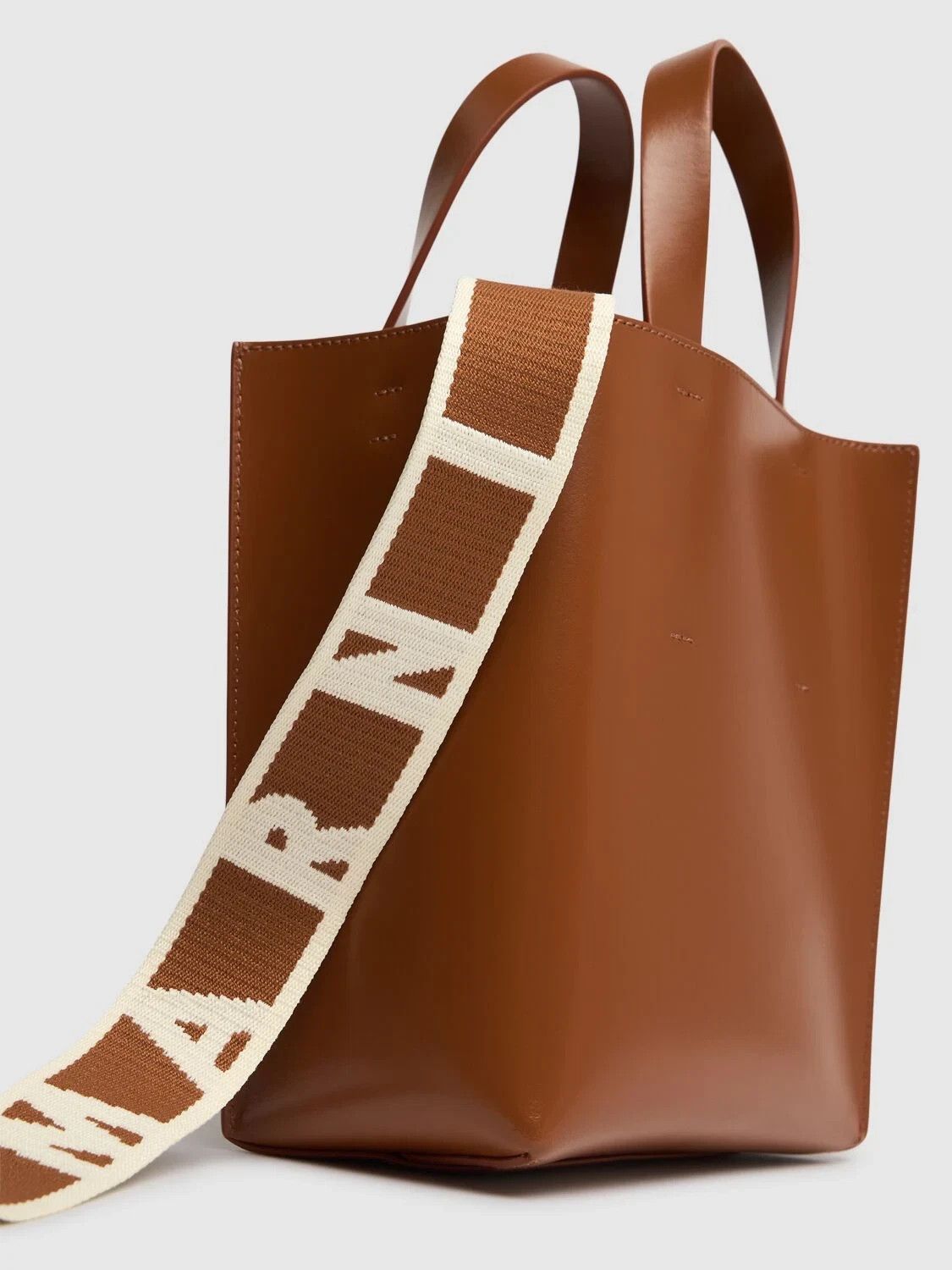 Marni MARNI Museo Mini Cinnamon Brown Leather Shoulder Bag Size ONE SIZE - 3 Thumbnail