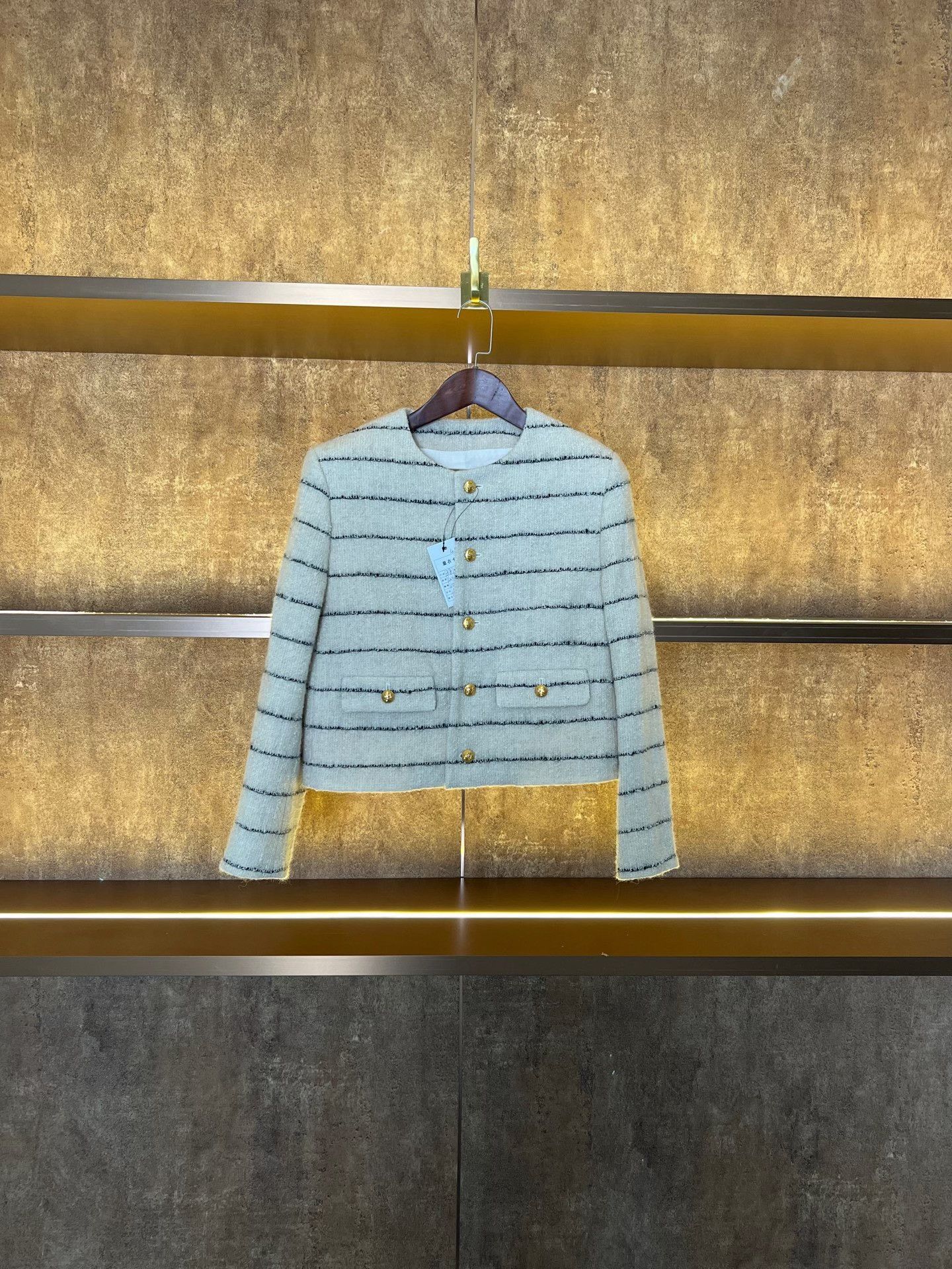 Celine Celine Striped Gold Button Wool Jacket Size S / US 4 / IT 40 - 1 Thumbnail