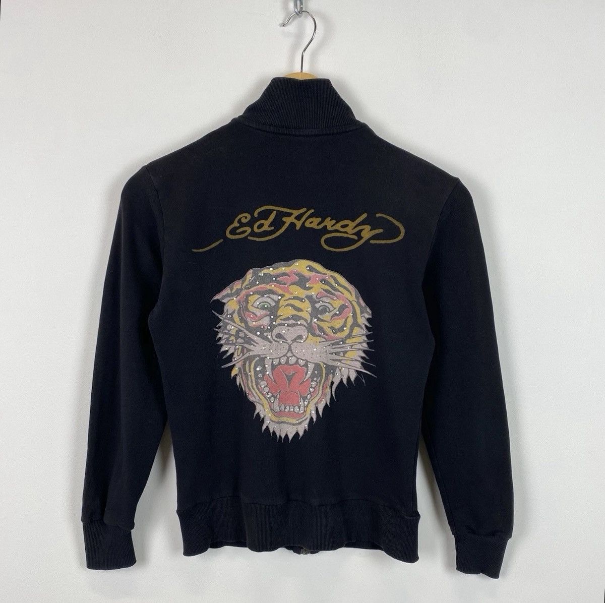 Ed Hardy Ed Hardy Avant-Garde Full Zip Track Jacket Black Rhinestones Size S / US 4 / IT 40 - 1 Thumbnail