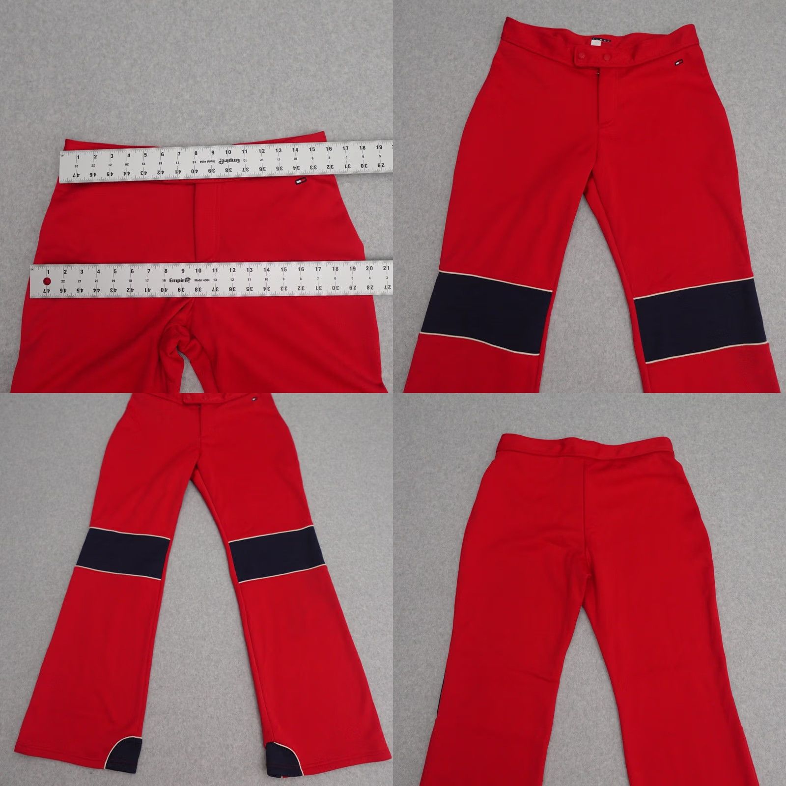 Tommy Hilfiger VTG Tommy Jeans Womens Pants Size 13 Red Polyester Sweatpants Snap Button Track Pants Mens? Womens? Size 34" / US 12 / IT 48 - 8 Thumbnail