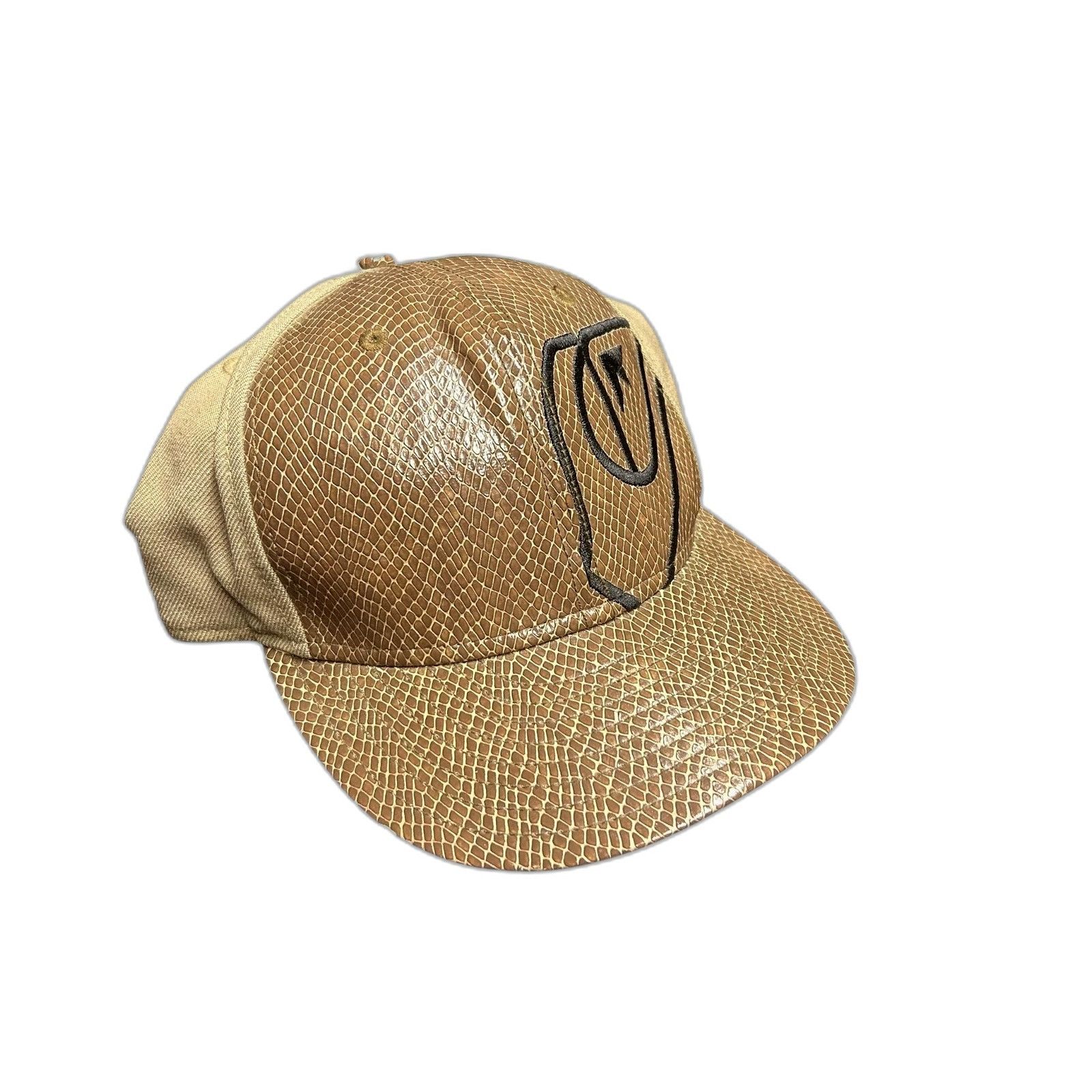 New Era Rare Y2K Quicksilver New Era Brown Faux Leather Hat Camo Size ONE SIZE - 2 Thumbnail