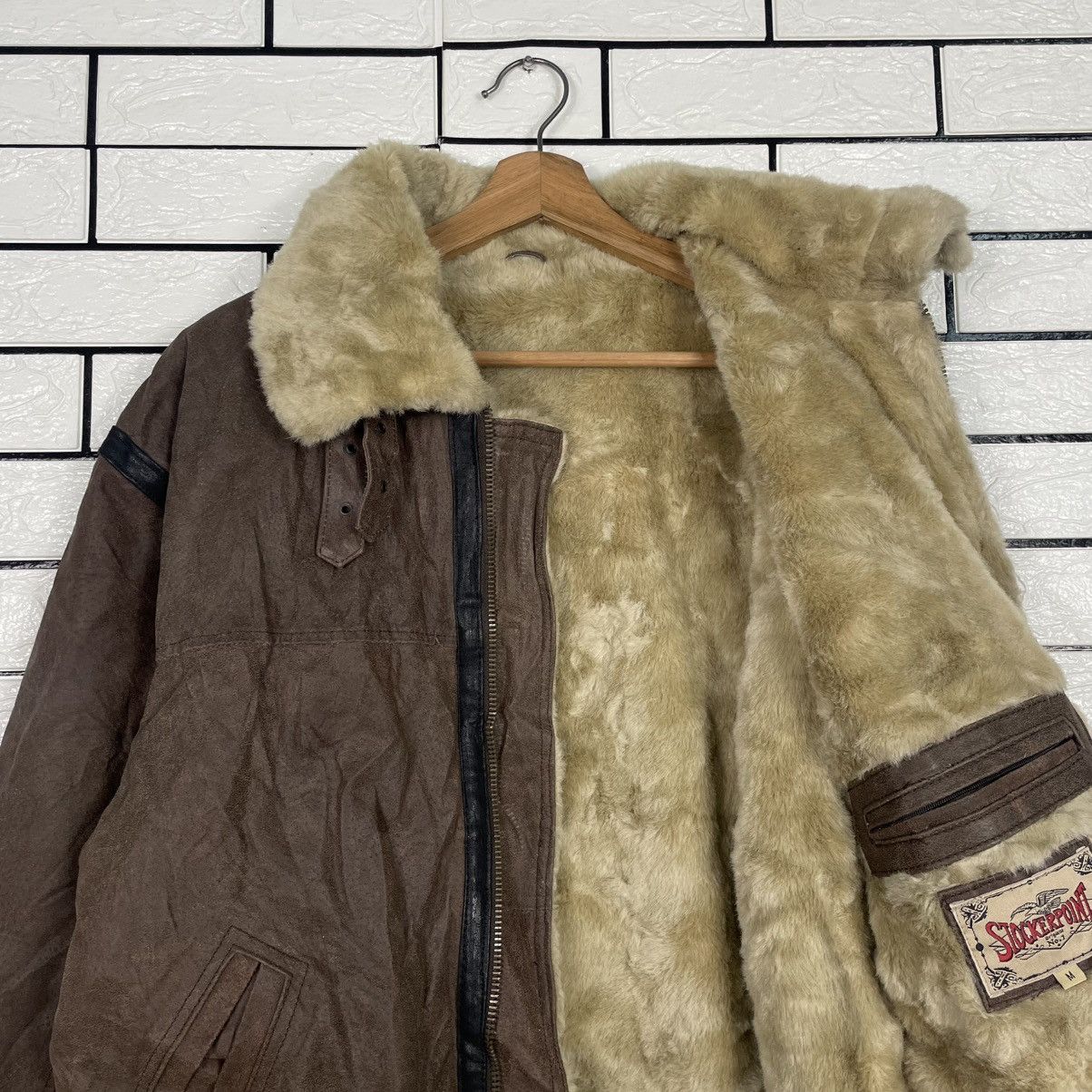 Japanese Brand Stocker Point B3 Shearling Sheepskin Bomber Jacket Size US M / EU 48-50 / 2 - 10 Thumbnail