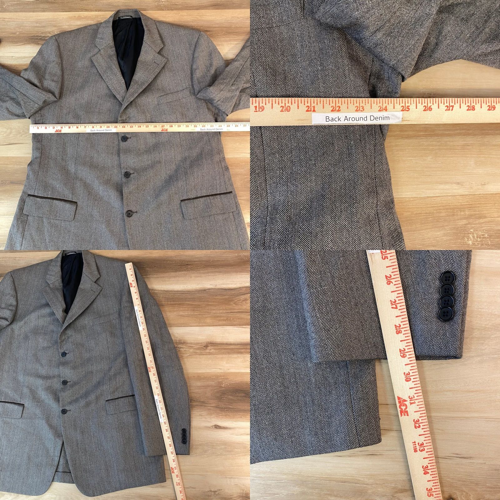 John Varvatos VINTAGE John Varvatos Sport Coat USA Mens 52XL Herringbone 3 Button Blazer Wool Alpaca Size 52R - 8 Thumbnail