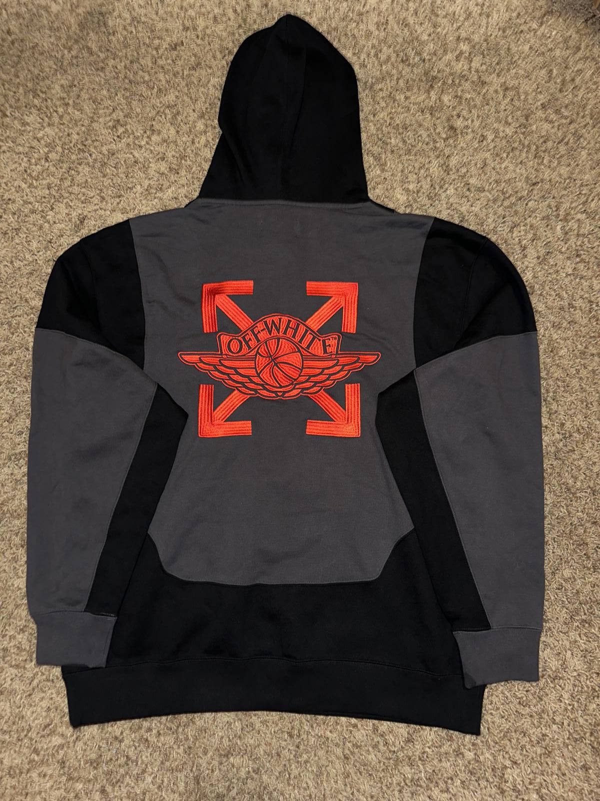 Designer Air Jordan Men’s Off-White Black Pullover Hoodie Size US XXL / EU 58 / 5 - 3 Thumbnail