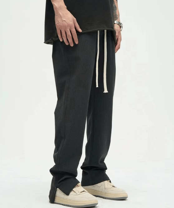 Japanese Brand × Jean Black all-match straight loose zipper slit casual trousers Size US 32 / EU 48 - 4 Thumbnail