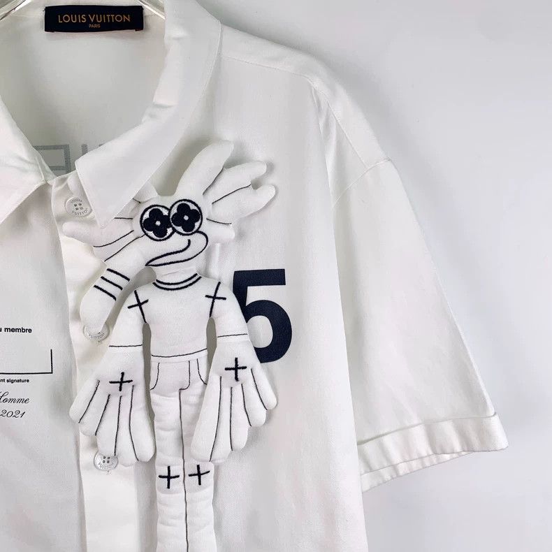Louis Vuitton Louis Vuitton White doll-trimmed cotton lapel single-breas Size US XXL / EU 58 / 5 - 3 Thumbnail