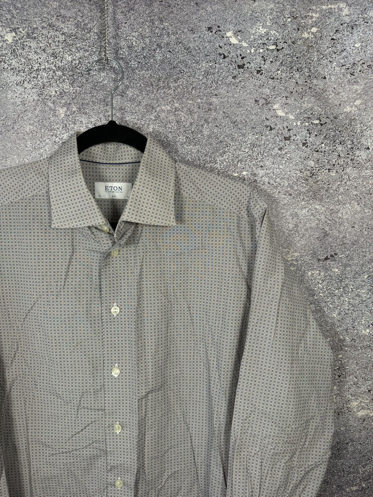 Eton Eton Shirt Mens 16 41 Floral All Over Print AOP Dress Formal Size US M / EU 48-50 / 2 - 2 Thumbnail