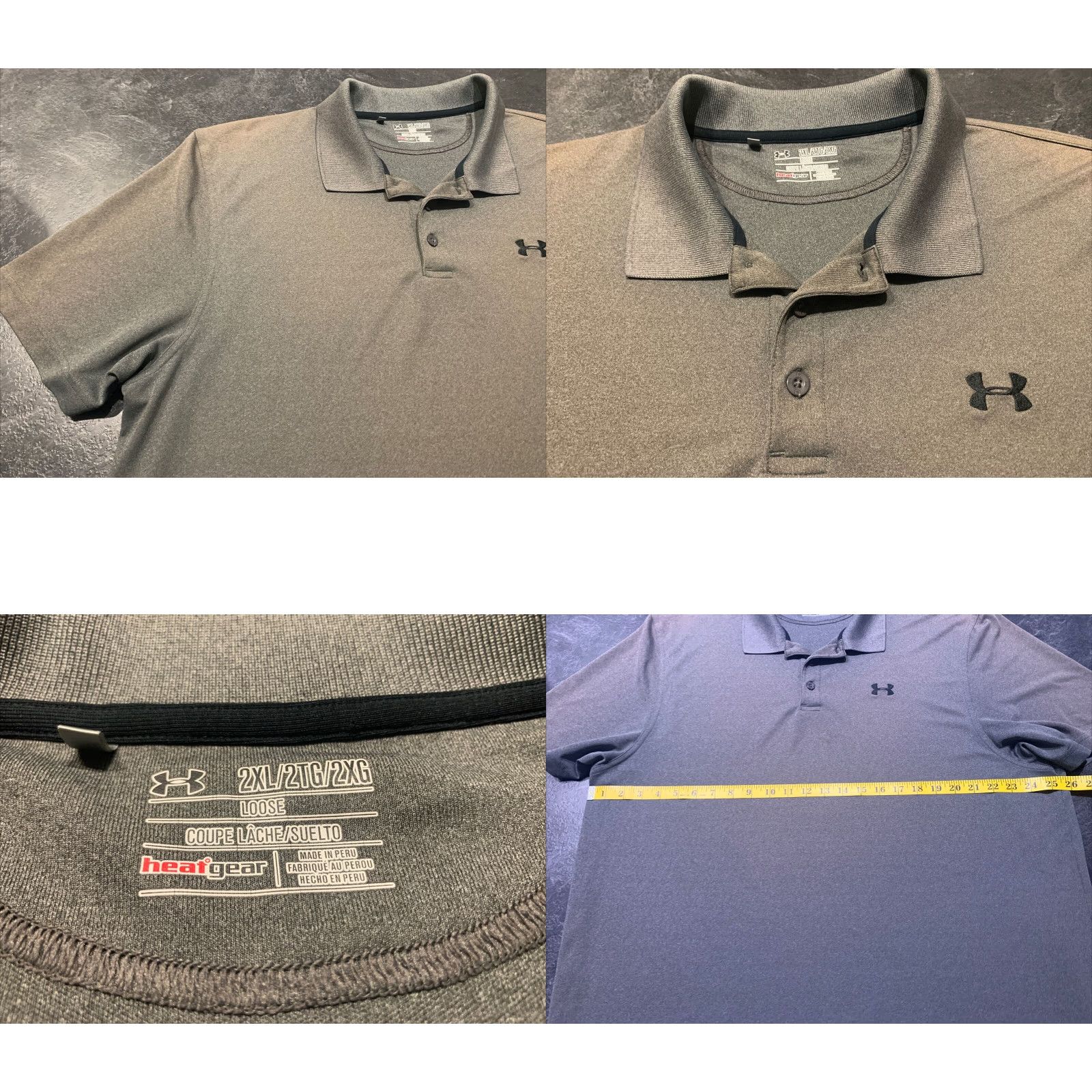 Under Armour Under Armour HeatGear Golf Polo Shirt Short Sleeve Gray Mens 2XL Moisture Wicking Sports Size US XXL / EU 58 / 5 - 4 Thumbnail