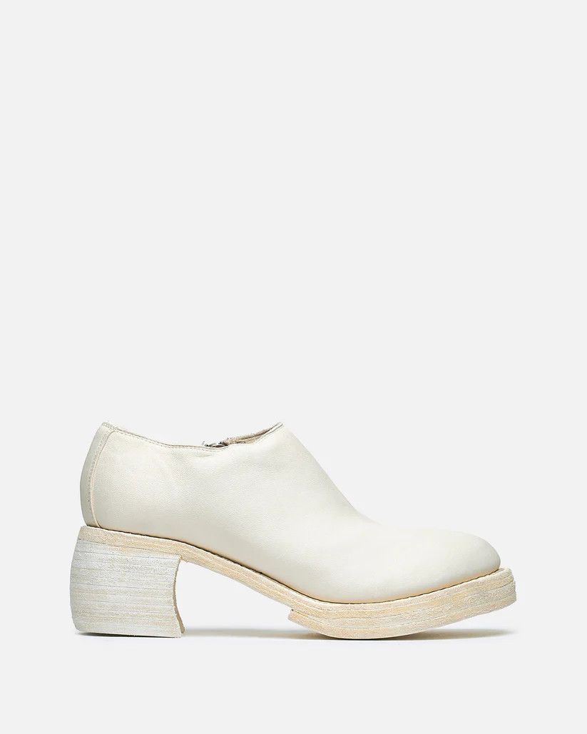 Guidi o1s1v1r1oon0825 Horse Leather Side Zip Low Heel in White Size US 7 / IT 37 - 1 Thumbnail