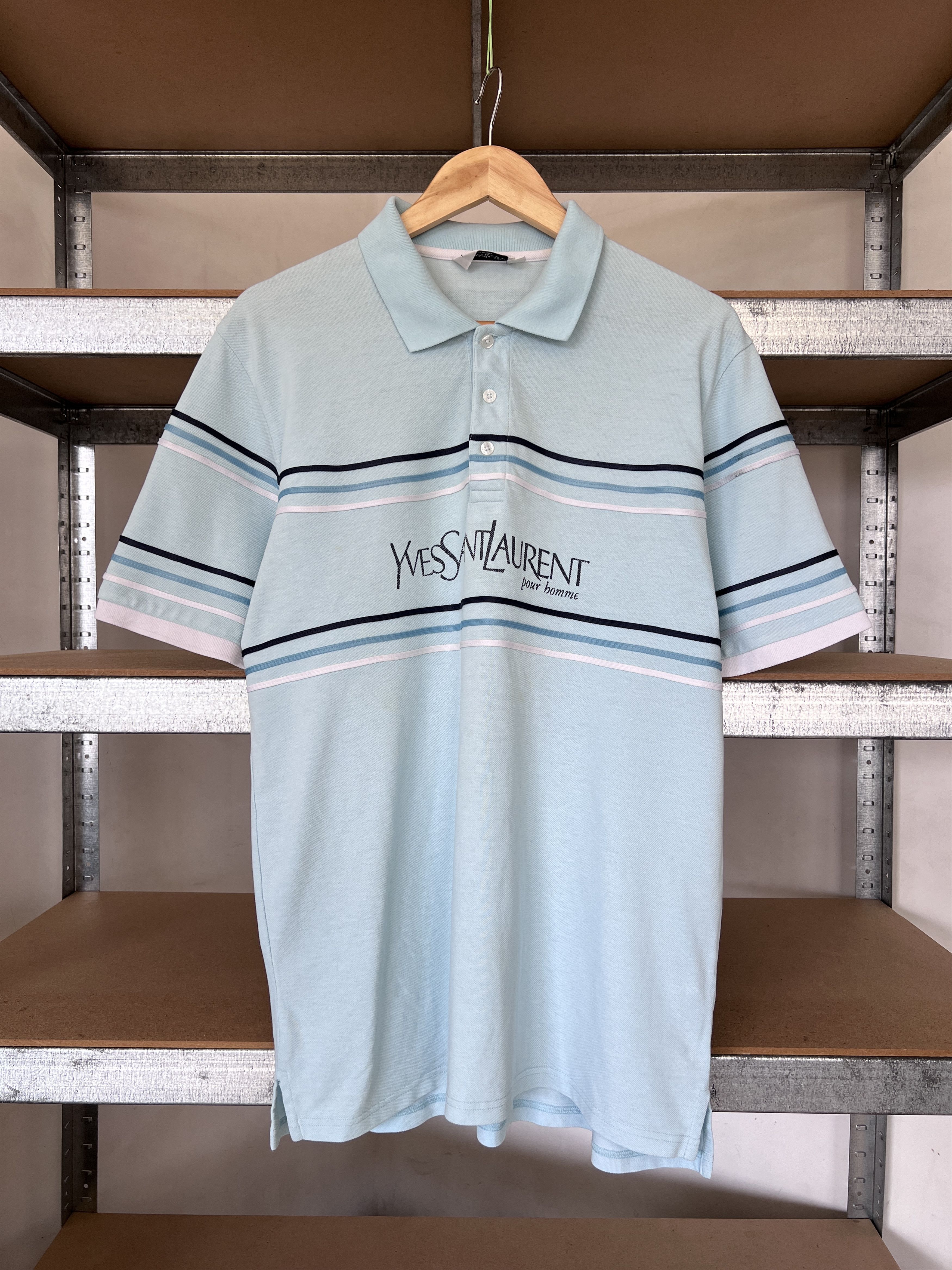 Yves Saint Laurent 90s Vintage Big Logo Polo Shirt