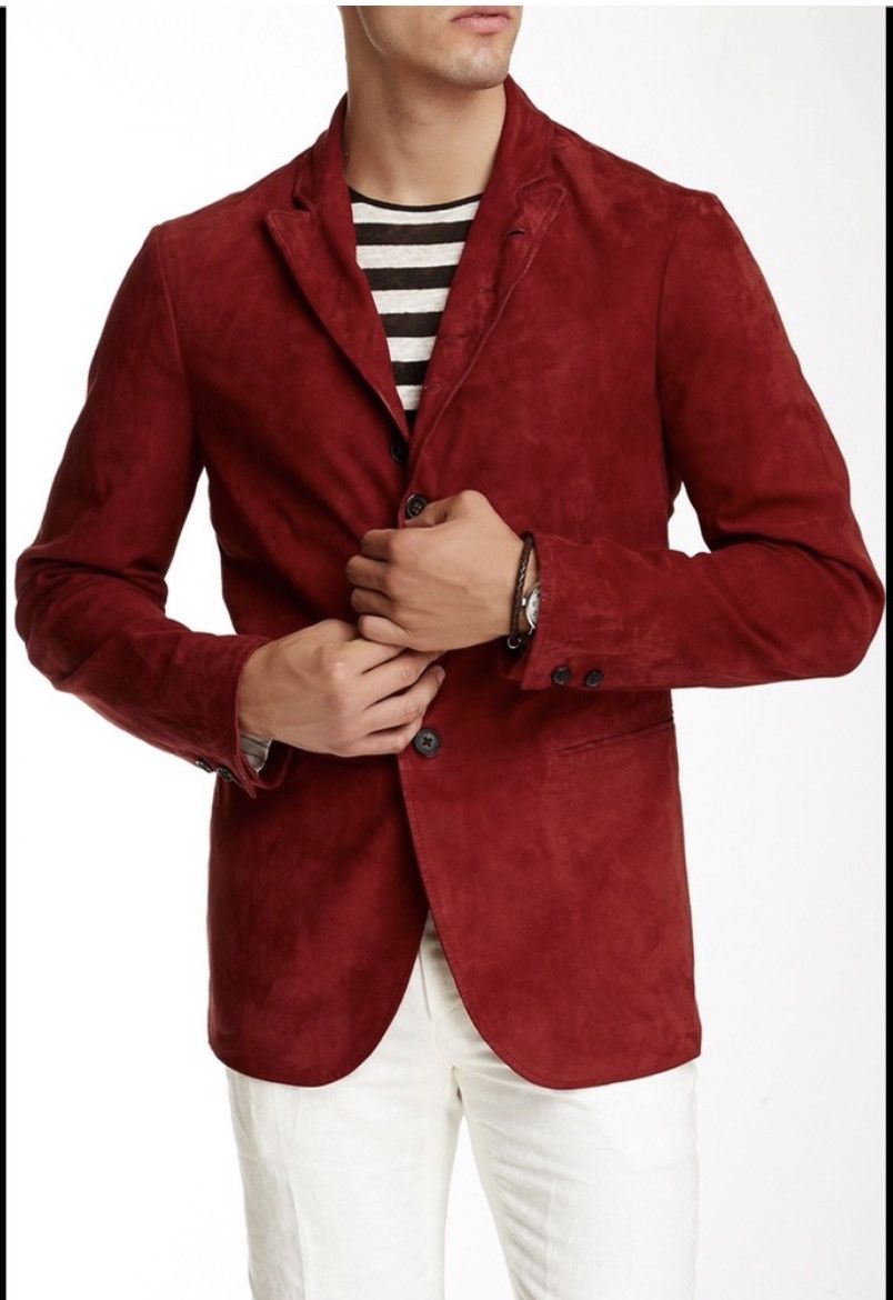 John Varvatos Suede Woodward Multibutton jacket EU 52 USA 42. Size US L / EU 52-54 / 3 - 2 Thumbnail