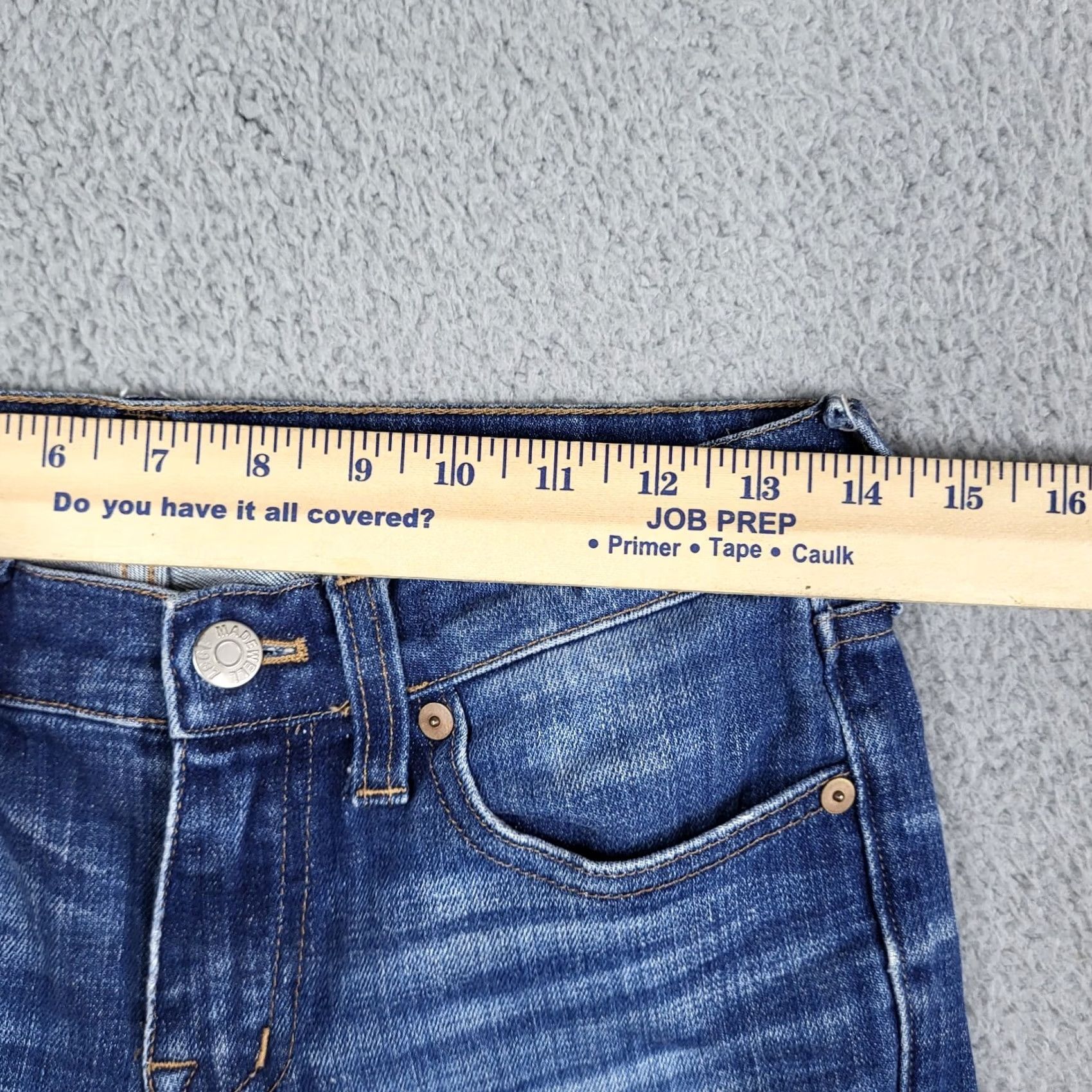 Madewell Madewell Jeans Women's Size 24 Distressed Denim Blue Regular Rise Button Front Medium Wash Solid Pattern - Womens Size 42" / US 20 - 4 Thumbnail