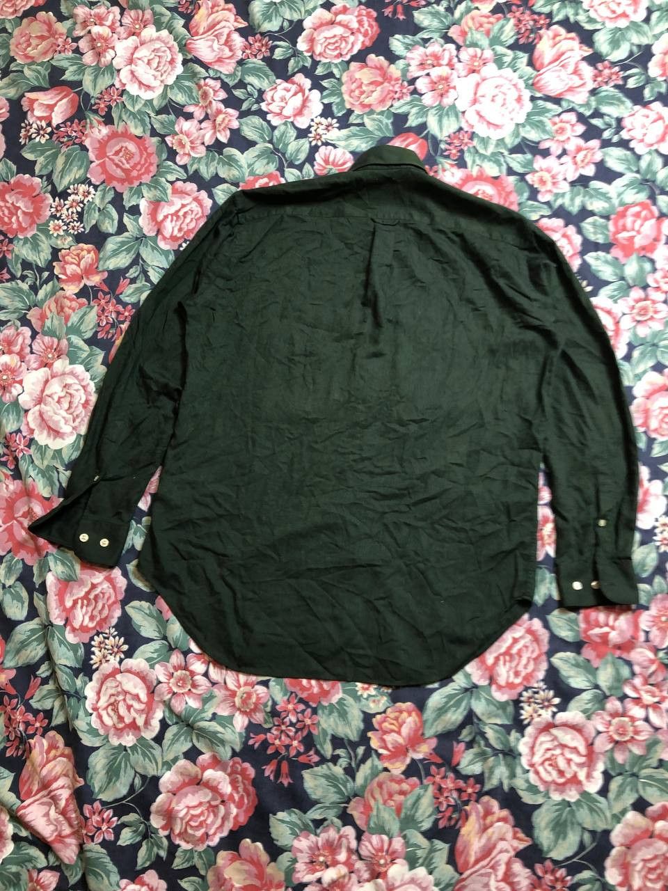 Burberry Vintage THOMAS BURBERRY Forest Green Long Sleeve Button Up Size US XXL / EU 58 / 5 - 12 Thumbnail