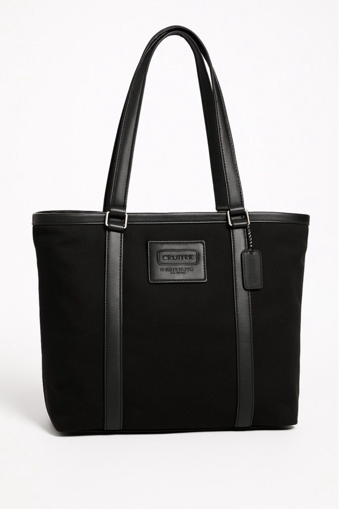 Coach Black Canvas Leather Trim Tote Bag Legacy Leatherware, Women's