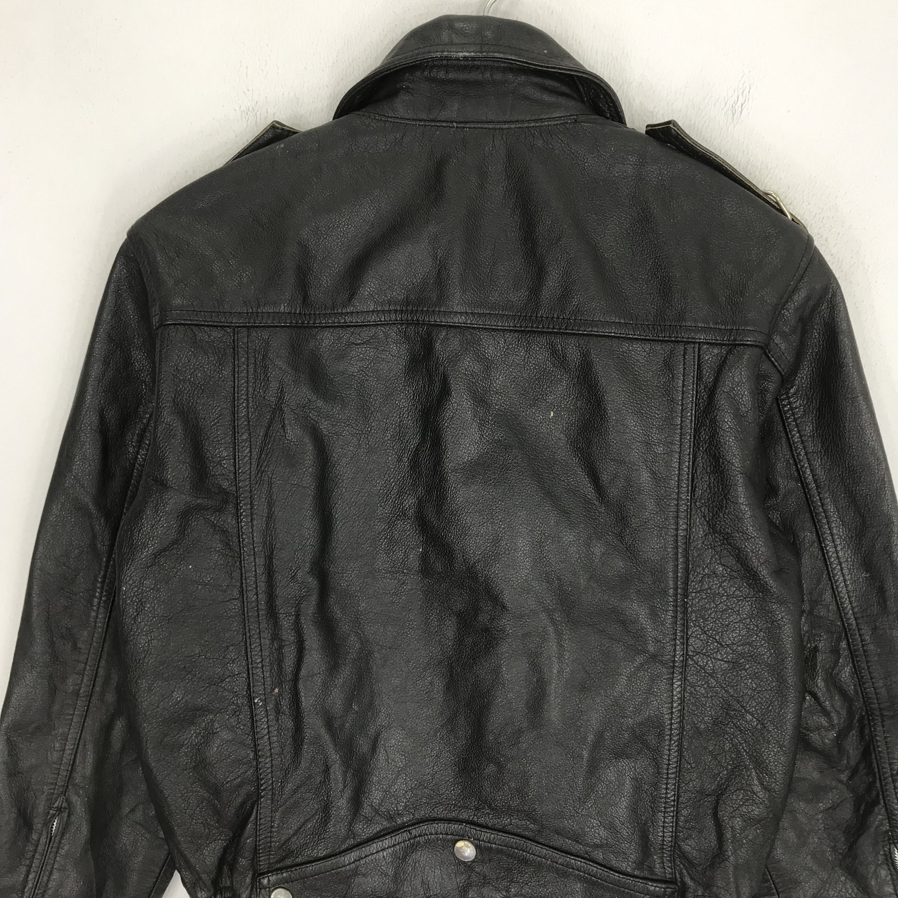 Japanese Brand × Vintage Vintage 90's Casual Leather Jacket Japan Black Double Collar Size US M / EU 48-50 / 2 - 4 Thumbnail