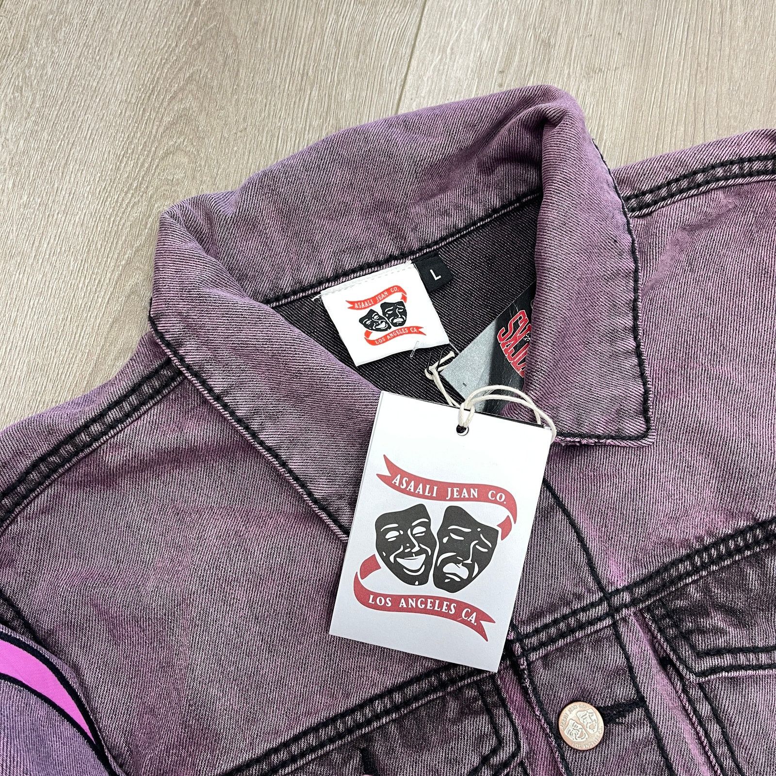 Asaali New Asaali Jeans Co Stone Wash Denim Jacket Purple Large L Size US L / EU 52-54 / 3 - 4 Thumbnail