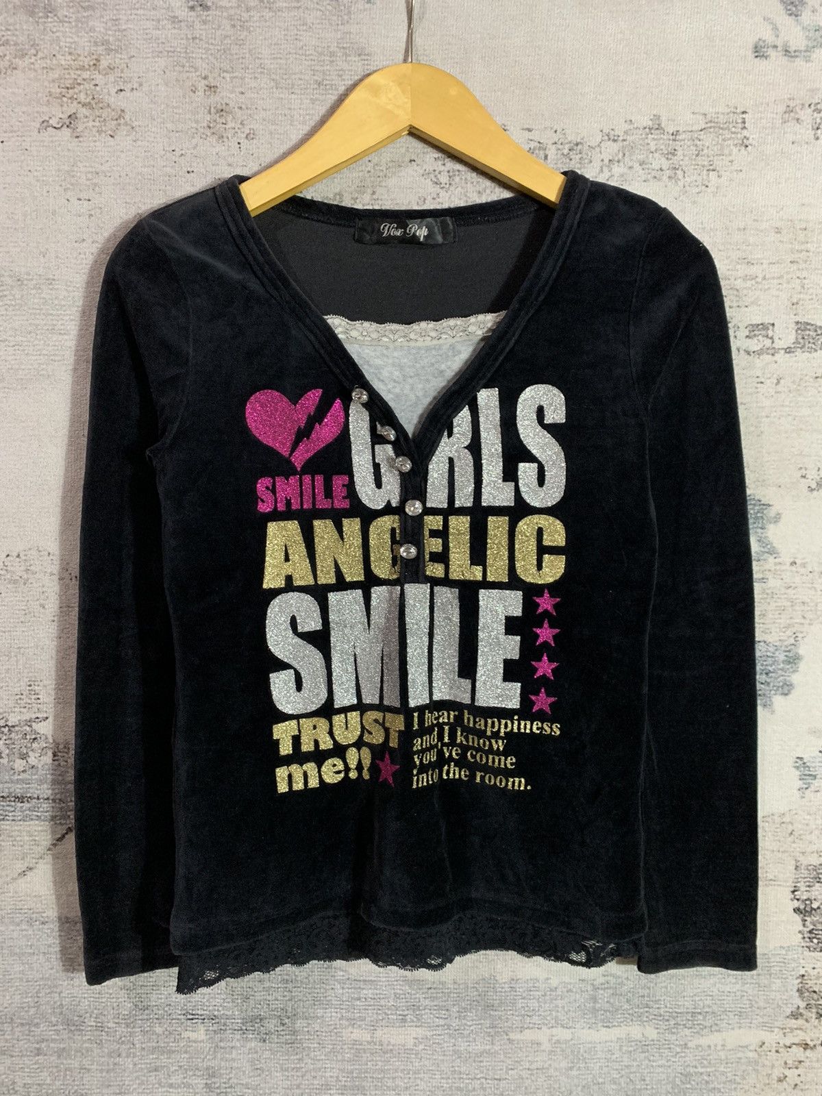 Beauty Beast × Hysteric Glamour × Japanese Brand Japanese Undefined Velvet Poem Long Sleeve Size US S / EU 44-46 / 1 - 1 Thumbnail