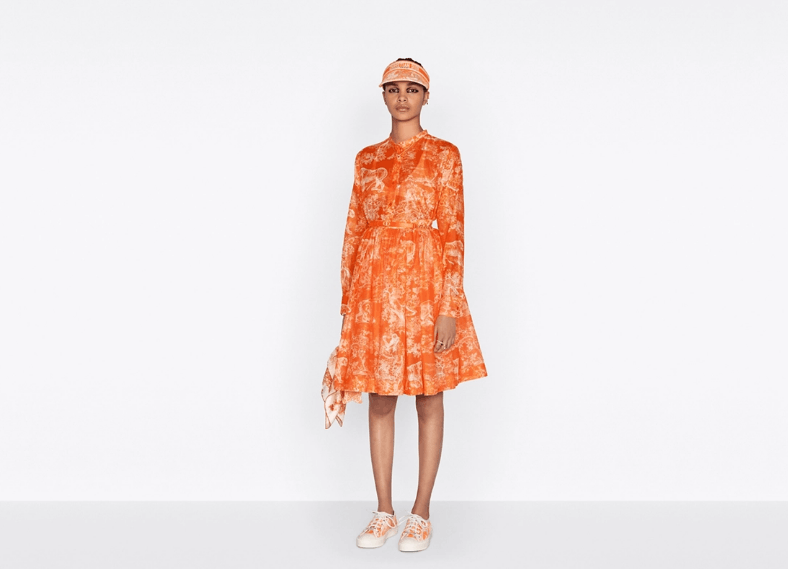 Dior o1w1db10525 241J90 Flared Skirt in Fluorescent Orange Size 25" / US 0 / IT 36 - 4 Thumbnail