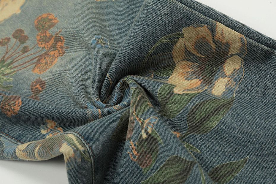 Japanese Brand Flora Printed loose jeans Size US 33 - 6 Thumbnail