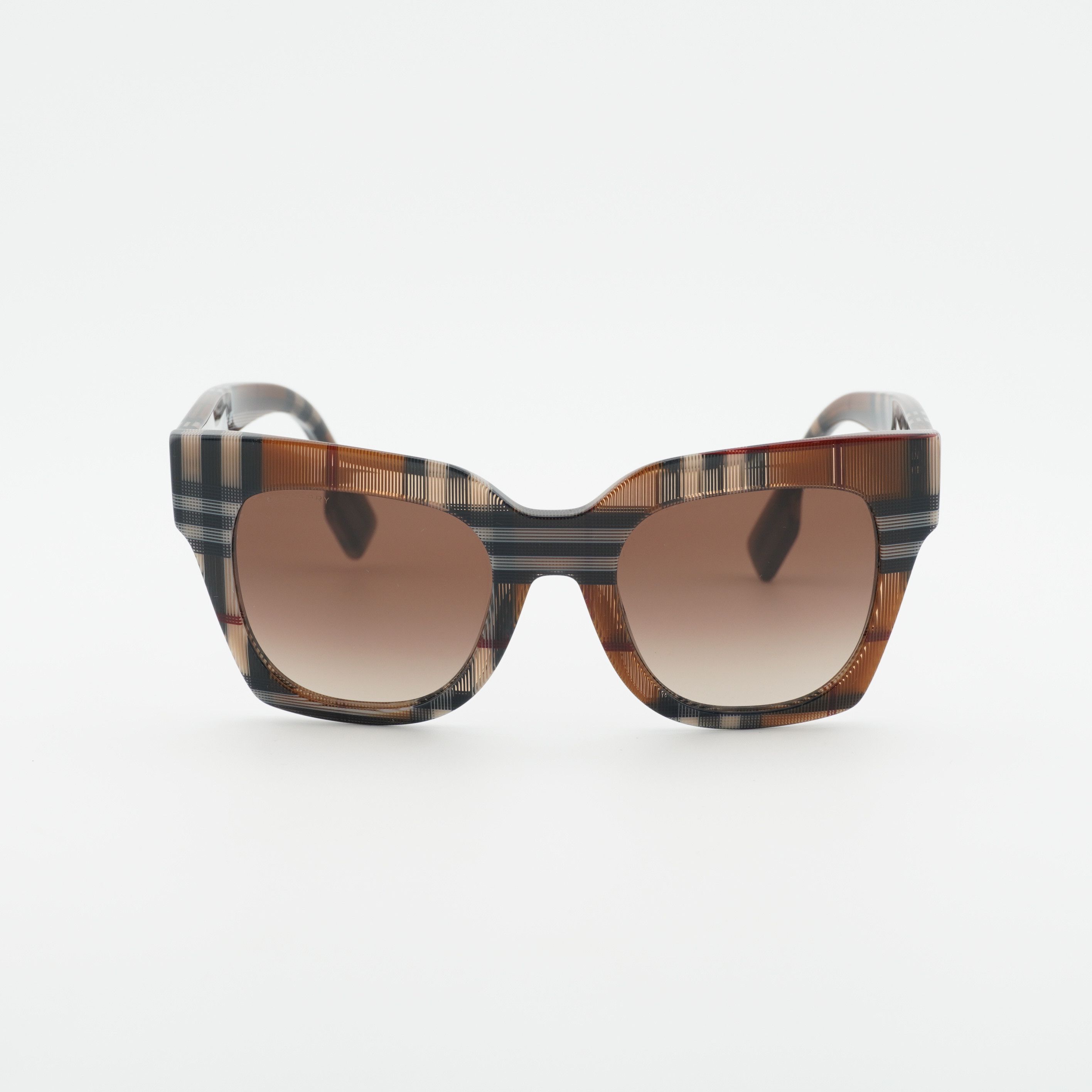 Burberry Burberry BE4364 396713 Sunglasses Check Brown Square Frame Size ONE SIZE - 4 Thumbnail
