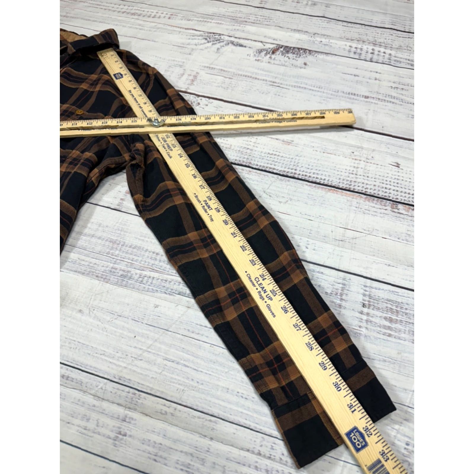 Frye Frye Mens Long Sleeve Button-Up Plaid Flannel Shirt Brown 100% Cotton Lg SZ L Size US L / EU 52-54 / 3 - 3 Thumbnail