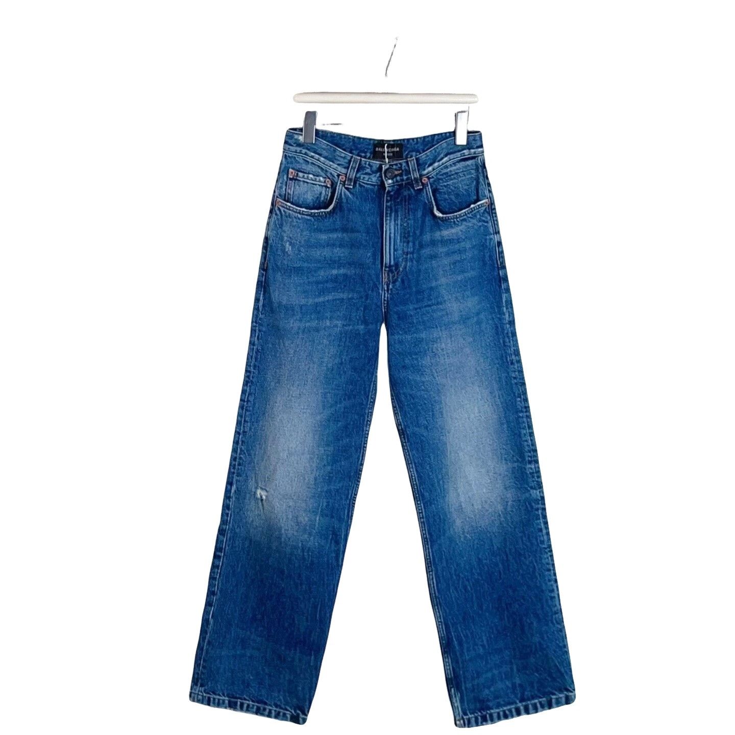 Balenciaga Blue Waxed Denim Jeans | Grailed