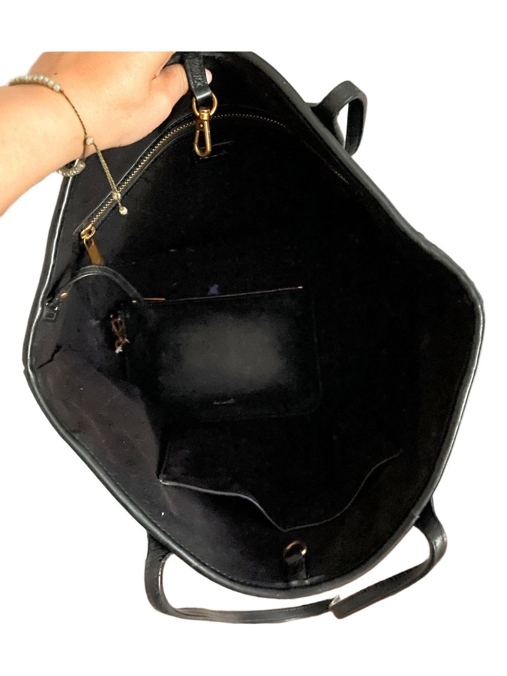 Aritzia Aritzia Auxiliary Black Leather Work Tote Bag Size ONE SIZE - 6 Thumbnail