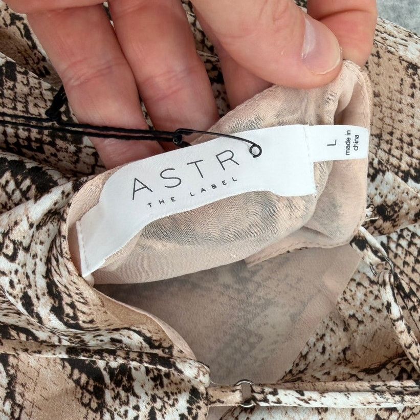 ASTR The Label NWT ASTR the Label Cowl Strappy Dress Python Asymmetrical Size L / US 10 / IT 46 - 5 Thumbnail