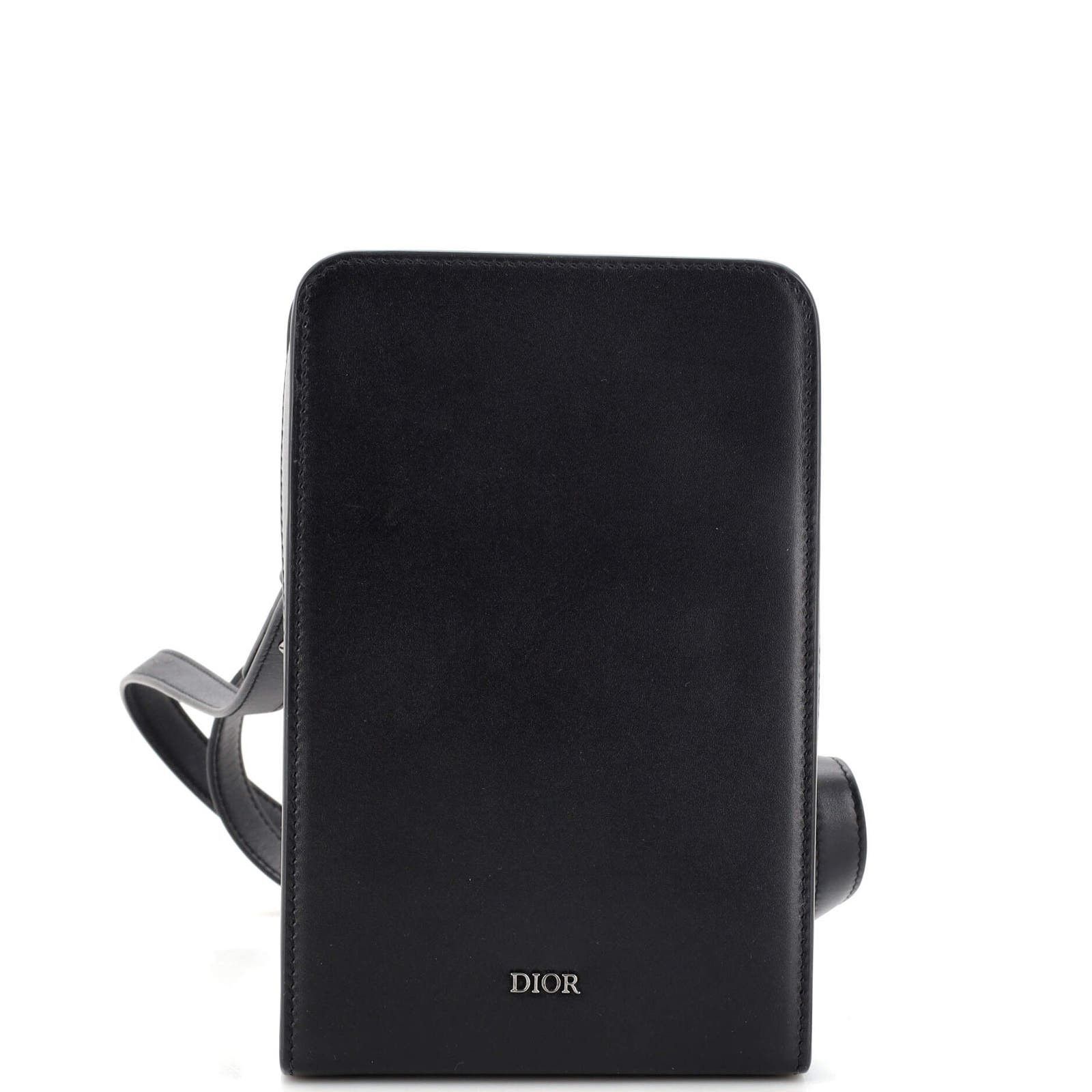 image of Dior Ultra Messenger Pouch Leather Vertical in Black, Women's