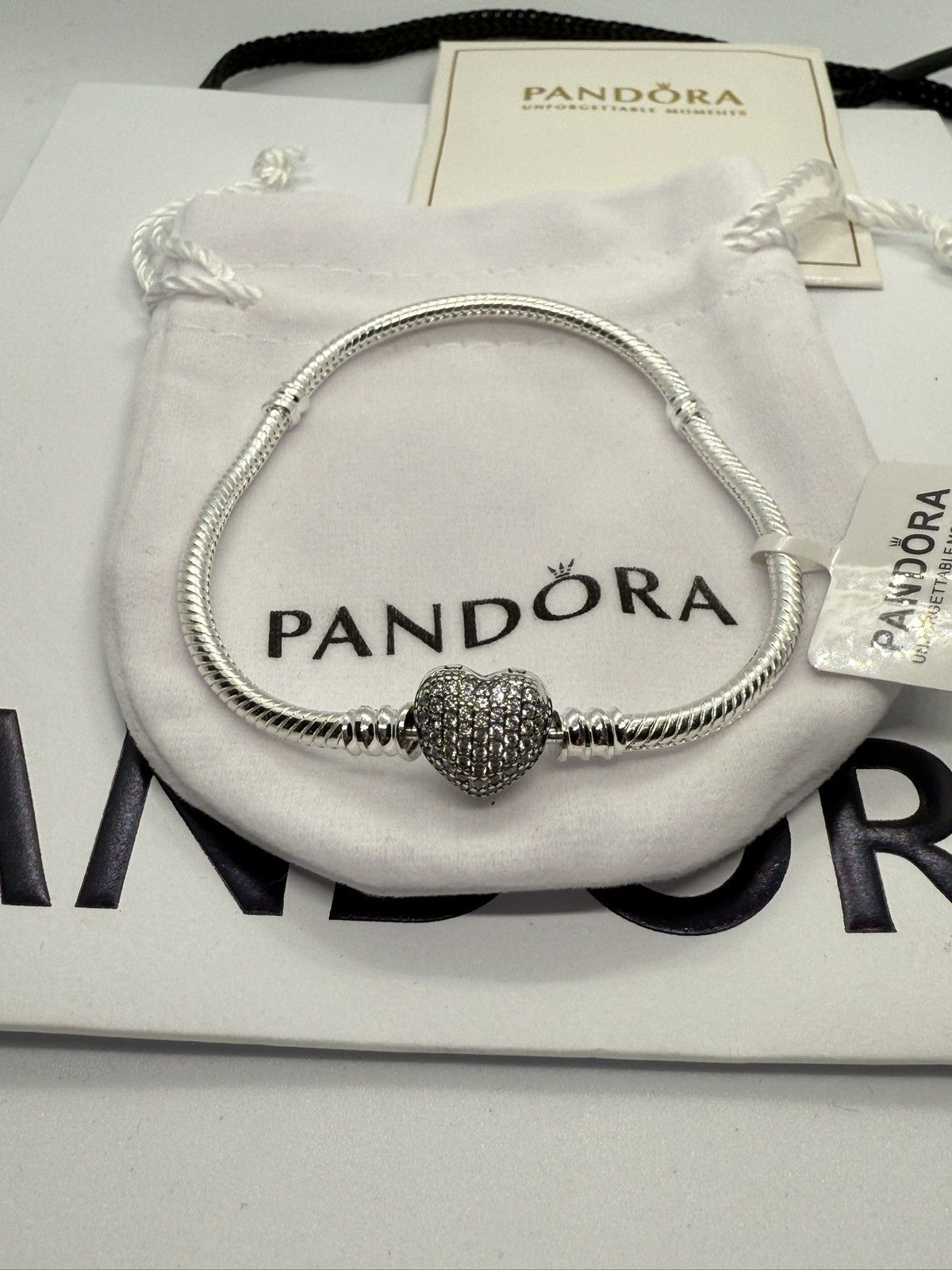 pandora Pandora Moments heart claps snake chain bracelet size 7.5 in Size ONE SIZE - 1 Thumbnail