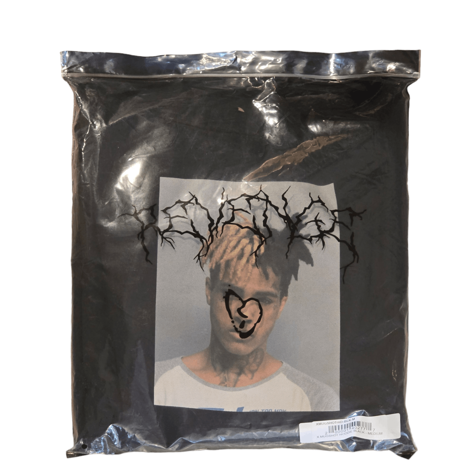 image of Revenge Mugshot Hoodie Black (Ds) in Black/White, Men's (Size Medium)