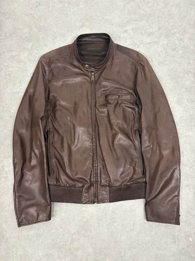 Prada AW2011 Prada Biker Brown Minimalist Leather Jacket Size US M / EU 48-50 / 2 - 1 Thumbnail
