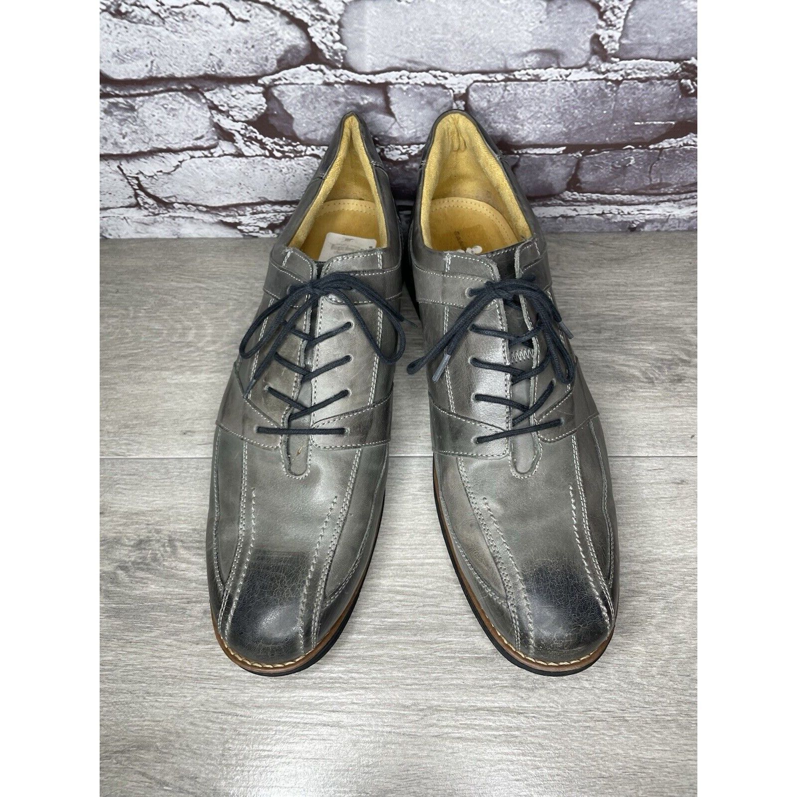 Sandro Moscoloni Sandro Moscoloni Gray Leather Bicycle Toe Oxfords Lace Shoes Size US 13 / EU 46 - 2 Thumbnail