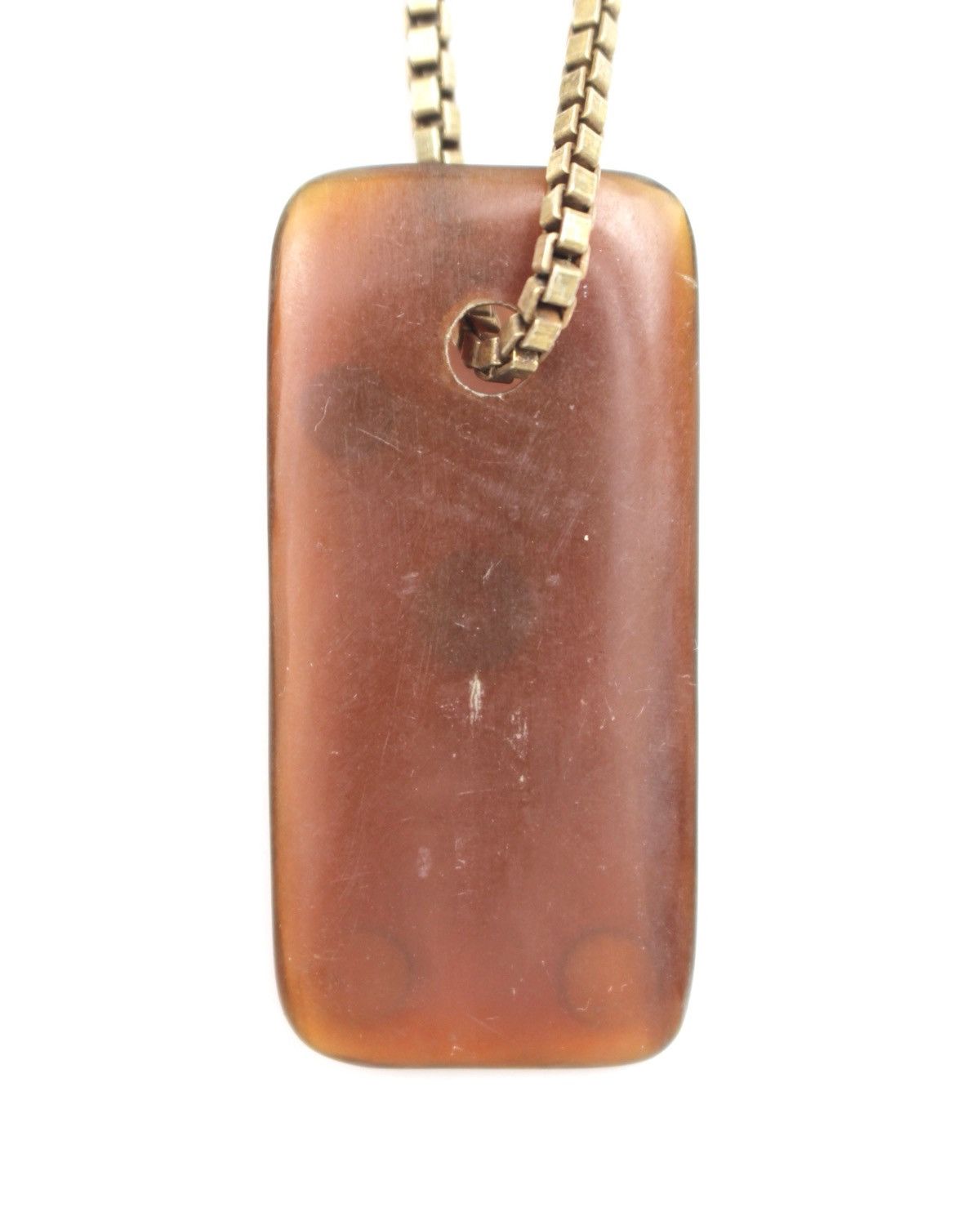 Vintage 2000S NATURAL HORN DOMINO PENDANT GOLD-TONE CHAIN Size ONE SIZE - 4 Thumbnail