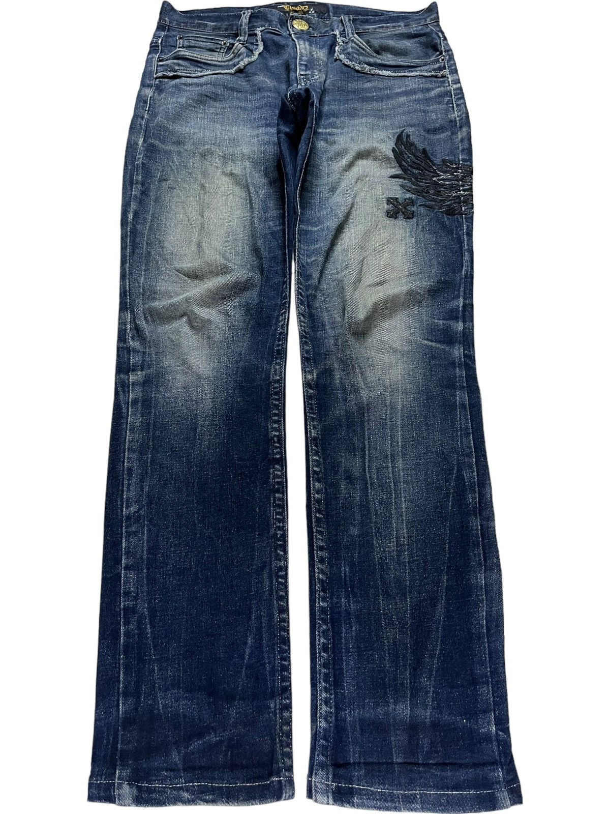 Japanese Brand × Seditionaries Vintage Japanese Brand Embellished Cross Patched Jeans Size US 33 - 1 Thumbnail