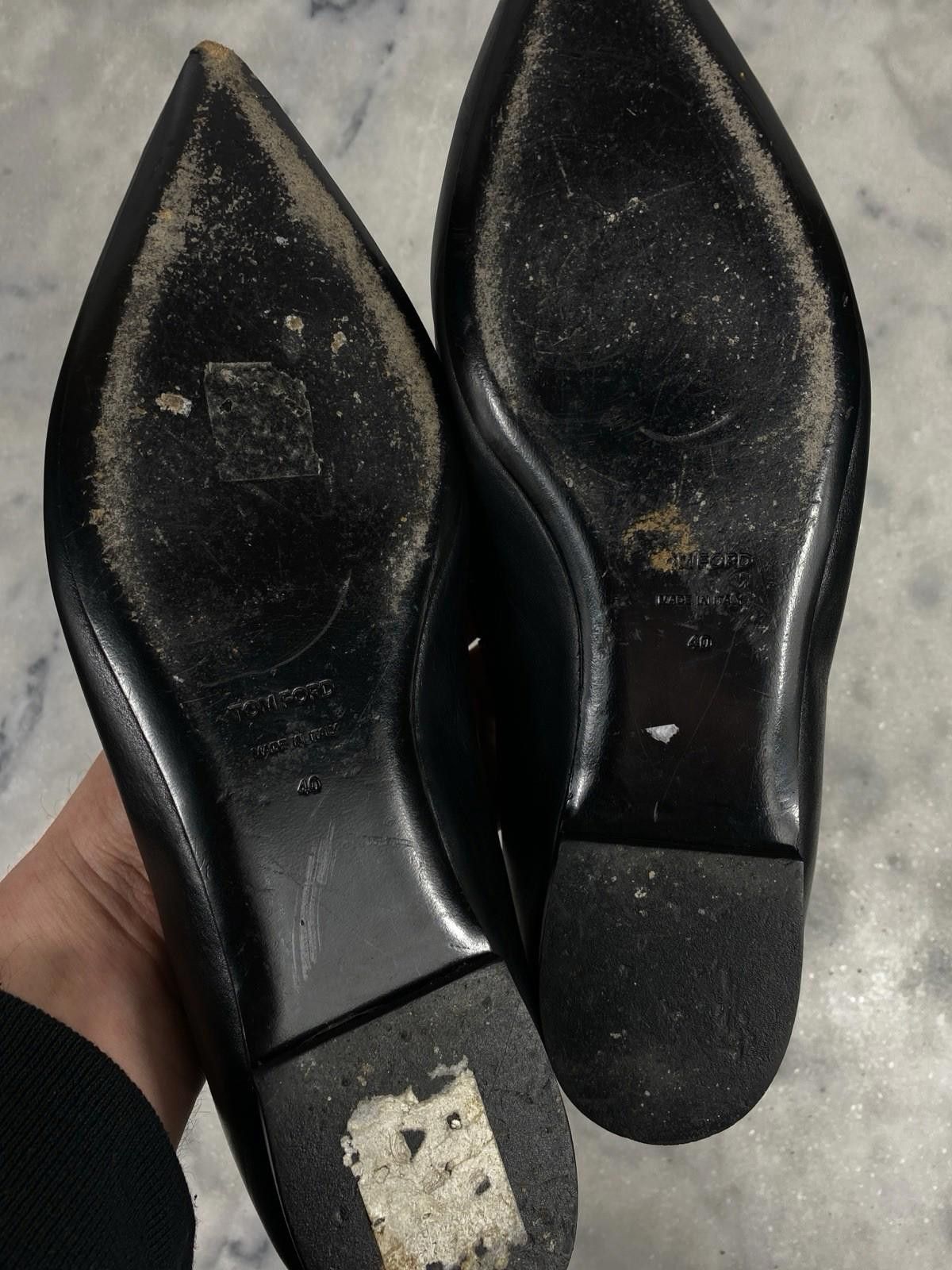 Tom Ford Tom Ford Black Leather Ballet Flats with Zipper Trim Size US 12 / IT 42 - 8 Thumbnail